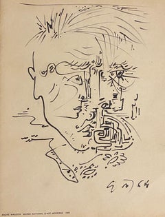 Composition abstraite - eau-forte originale d'André Masson - 1965
