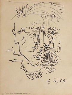 Abstrakte Komposition - Original-Radierung von Andre Masson - 1965