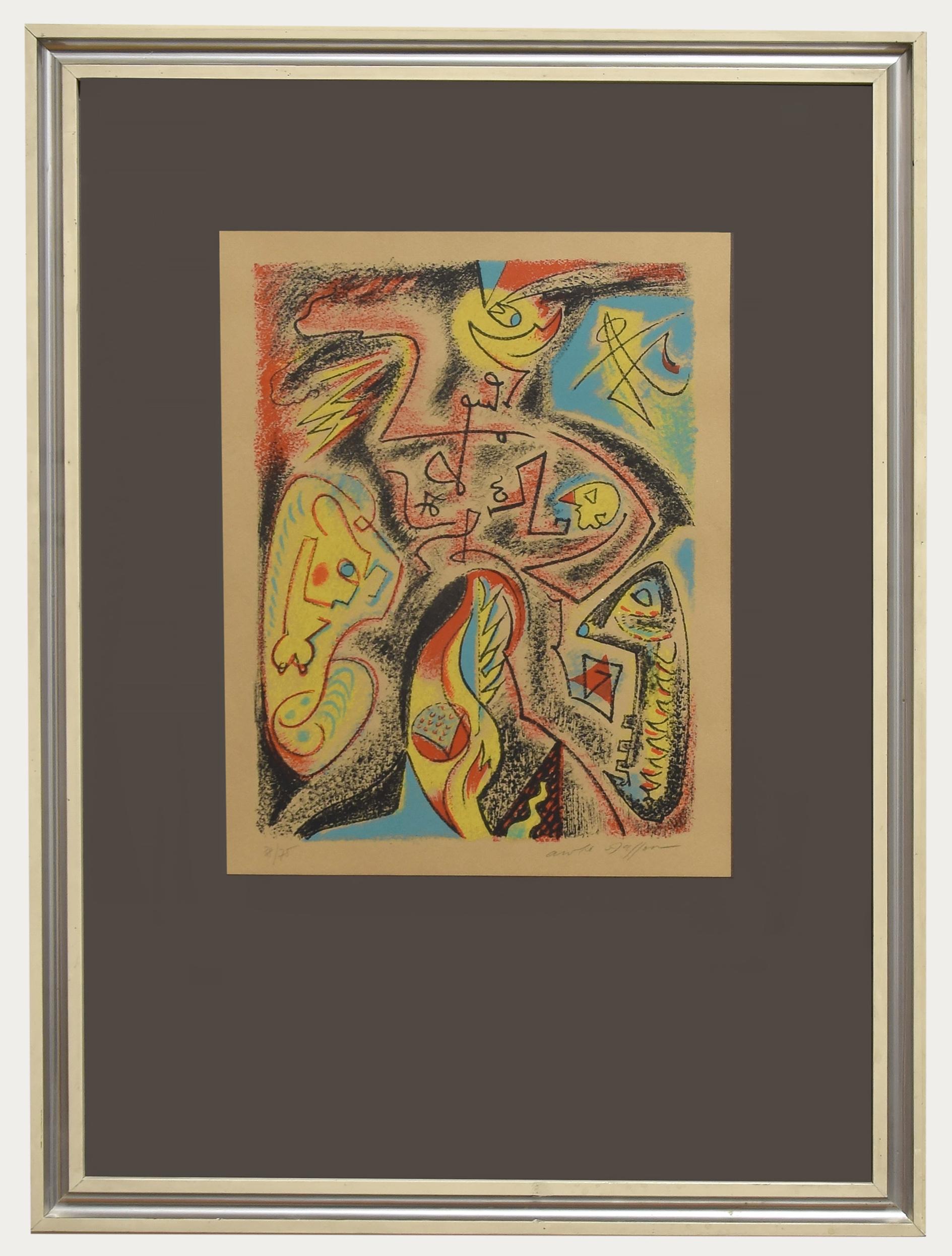 Composition abstraite - Lithographie d'André Masson - 1970 en vente 1