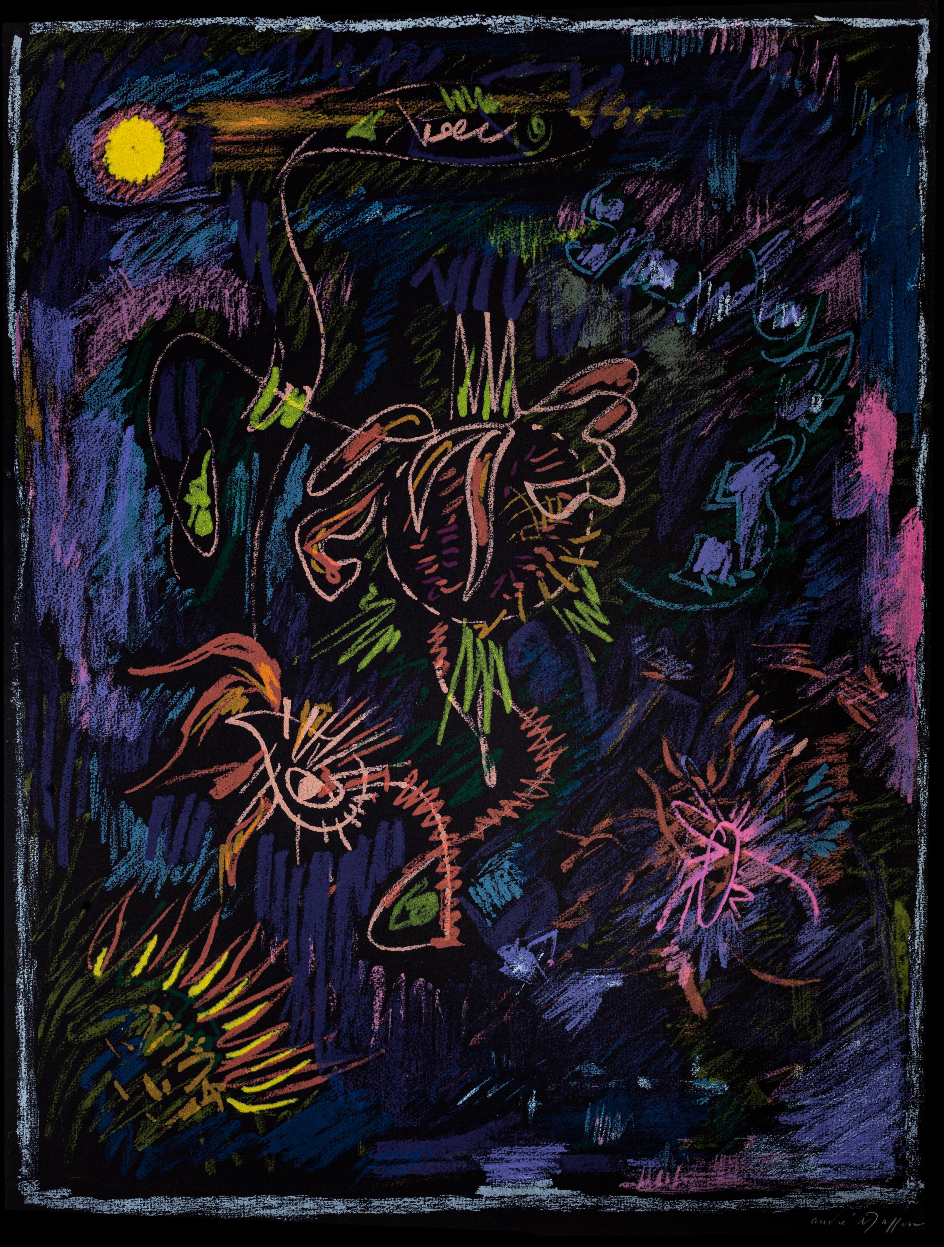 Composition abstraite est une lithographie originale en couleurs réalisée dans la moitié du XXe siècle par Andre Masson.

Signé à la main dans la marge inférieure droite.

Numéroté en bas à gauche. Édition 17/25.

L'œuvre d'art représente l'un des
