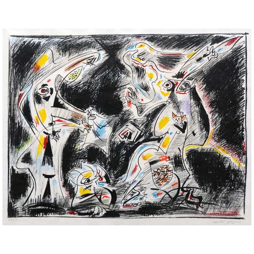 Lithographie en couleur signée de l'artiste français André Masson (1896-1987). Le titre de l'œuvre est Judith et Holopherne. L'œuvre est signée et numérotée 74/150 au crayon, sur papier japonais à pleine marge. L'œuvre est encadrée et placée