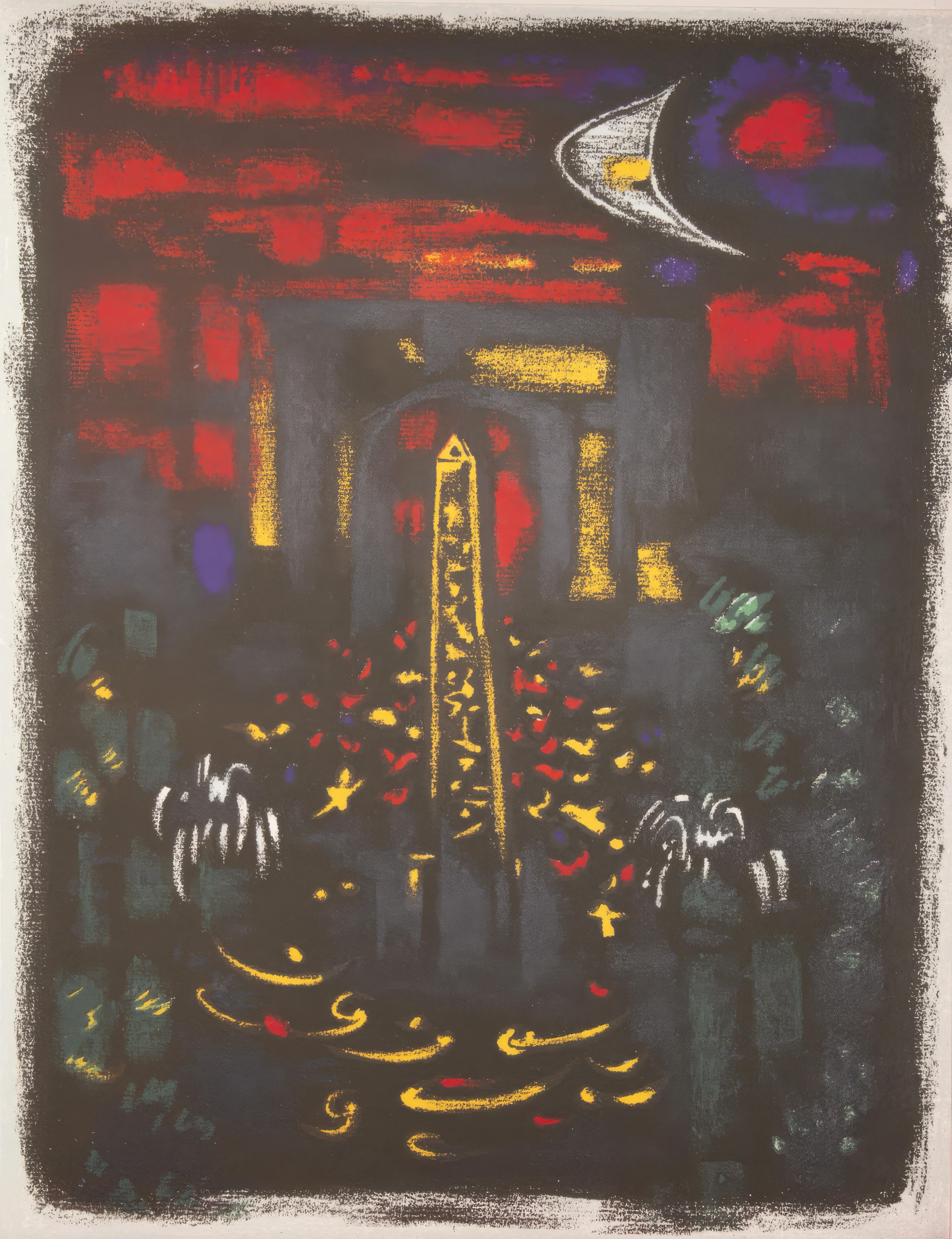 Abstract Print di André Masson - Andre Masson, Place de la Concorde..., da Vedute di Parigi, 1963