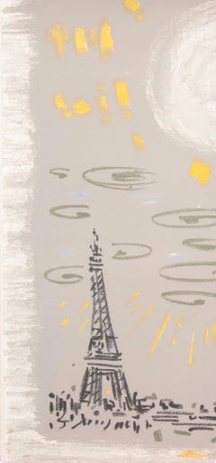 Andre Masson, The Eiffel Tower in a Gray Sky, from Views of Paris, 1963