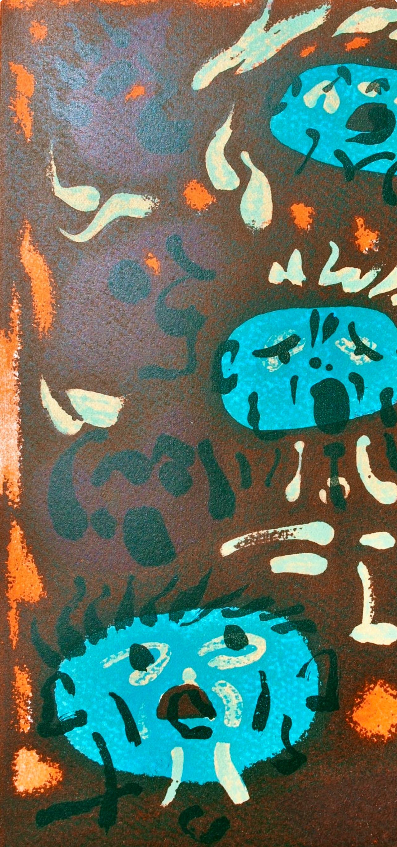 Andre Masson, Untitled, from Albert Camus, oeuvres completes, 1962 (Schwarz), Abstract Print, von André Masson