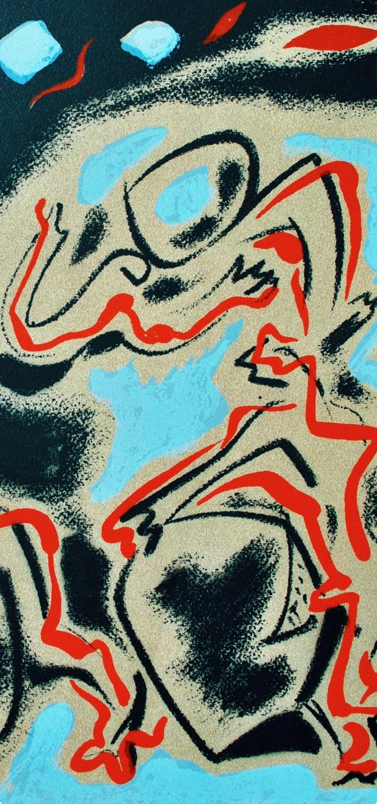 Andre Masson, Untitled, from Albert Camus, oeuvres completes, 1962 (Grau), Landscape Print, von André Masson