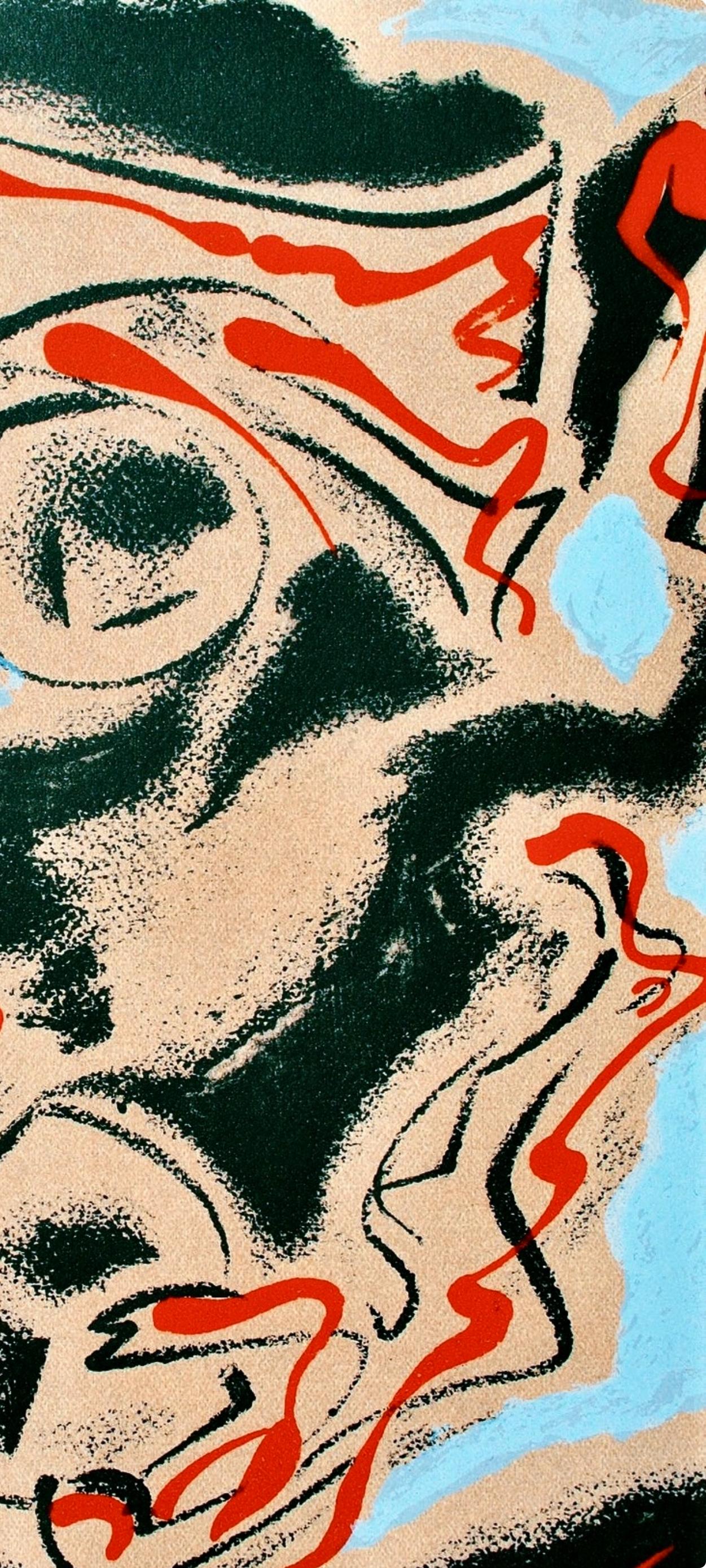 Andre Masson, Untitled, from Albert Camus, oeuvres completes, 1962 (Beige), Abstract Print, von André Masson