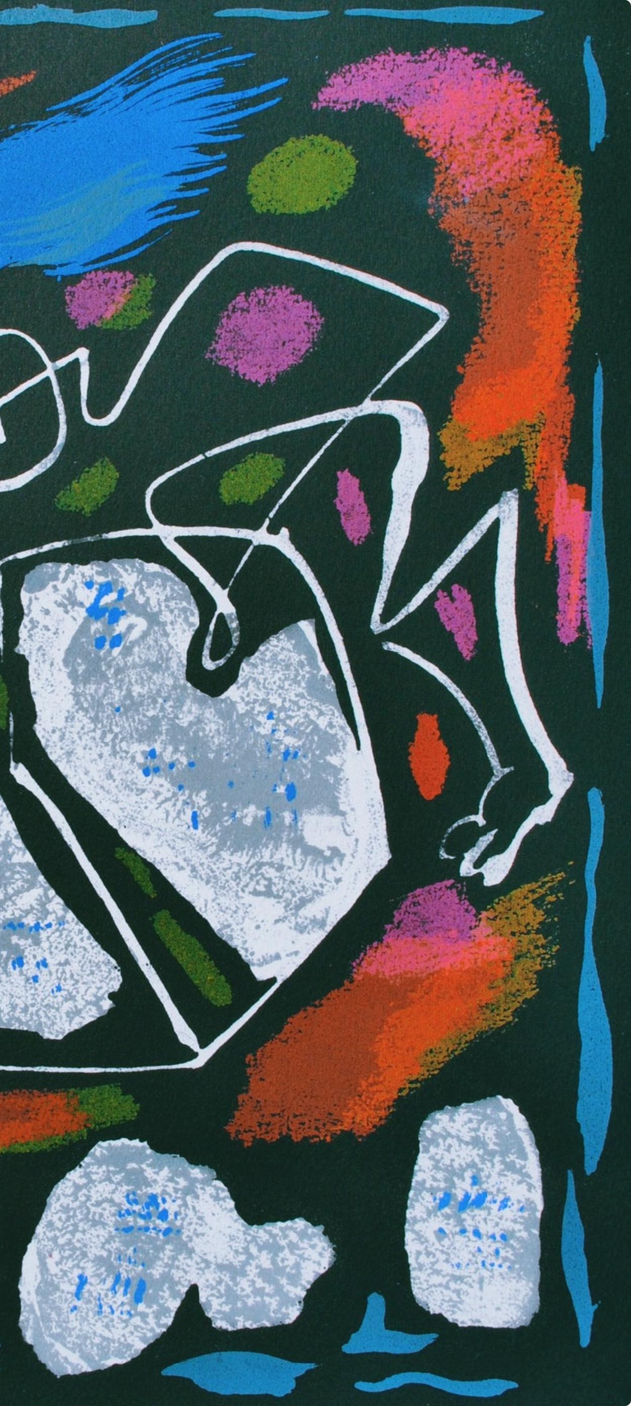 Andre Masson, Untitled, from Albert Camus, oeuvres completes, 1962 (Schwarz), Abstract Print, von André Masson