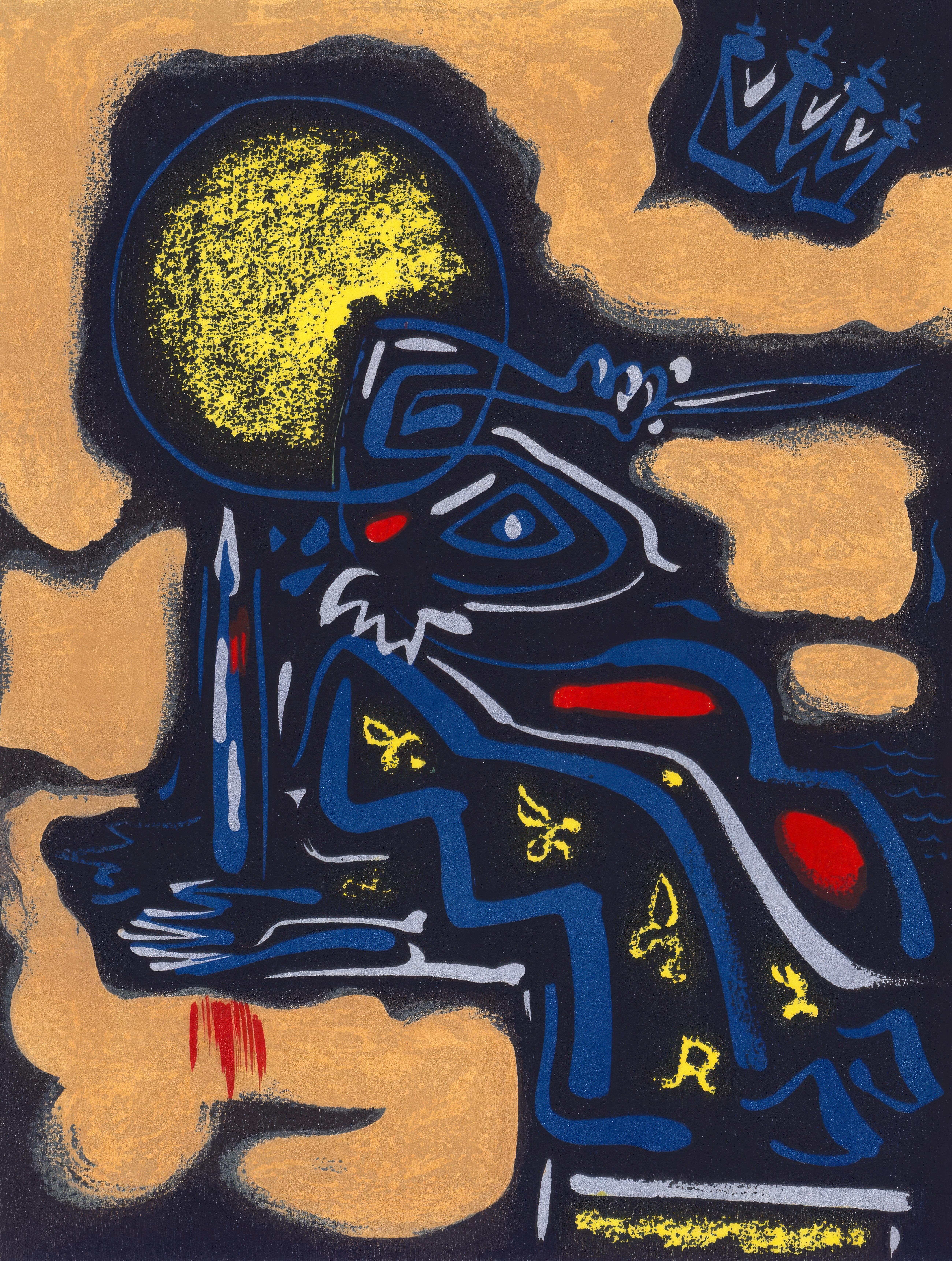 André Masson Abstract Print - Andre Masson, Untitled, from Albert Camus, oeuvres completes, 1962