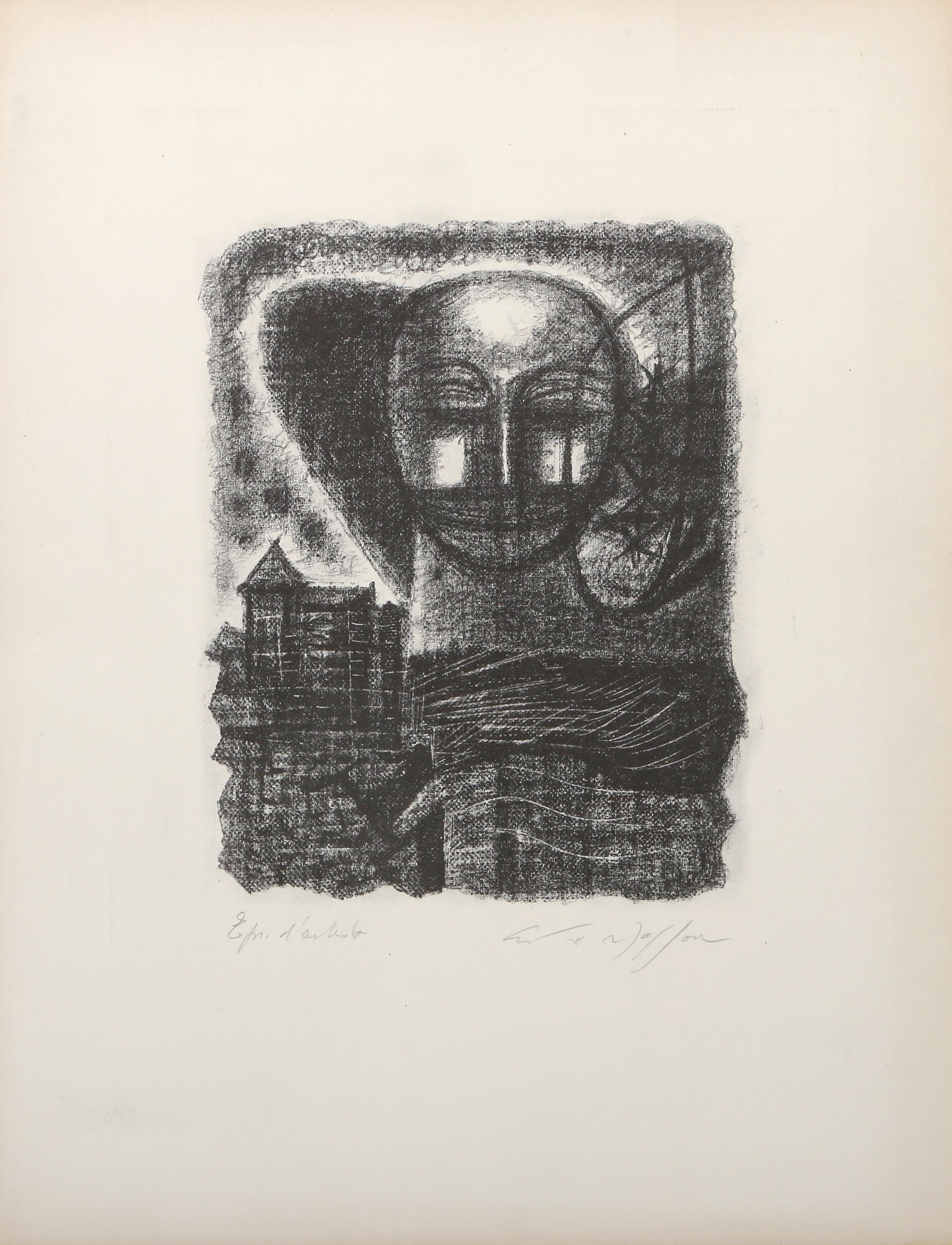 Erscheinung, Surrealistische Lithographie von André Masson im Angebot 1