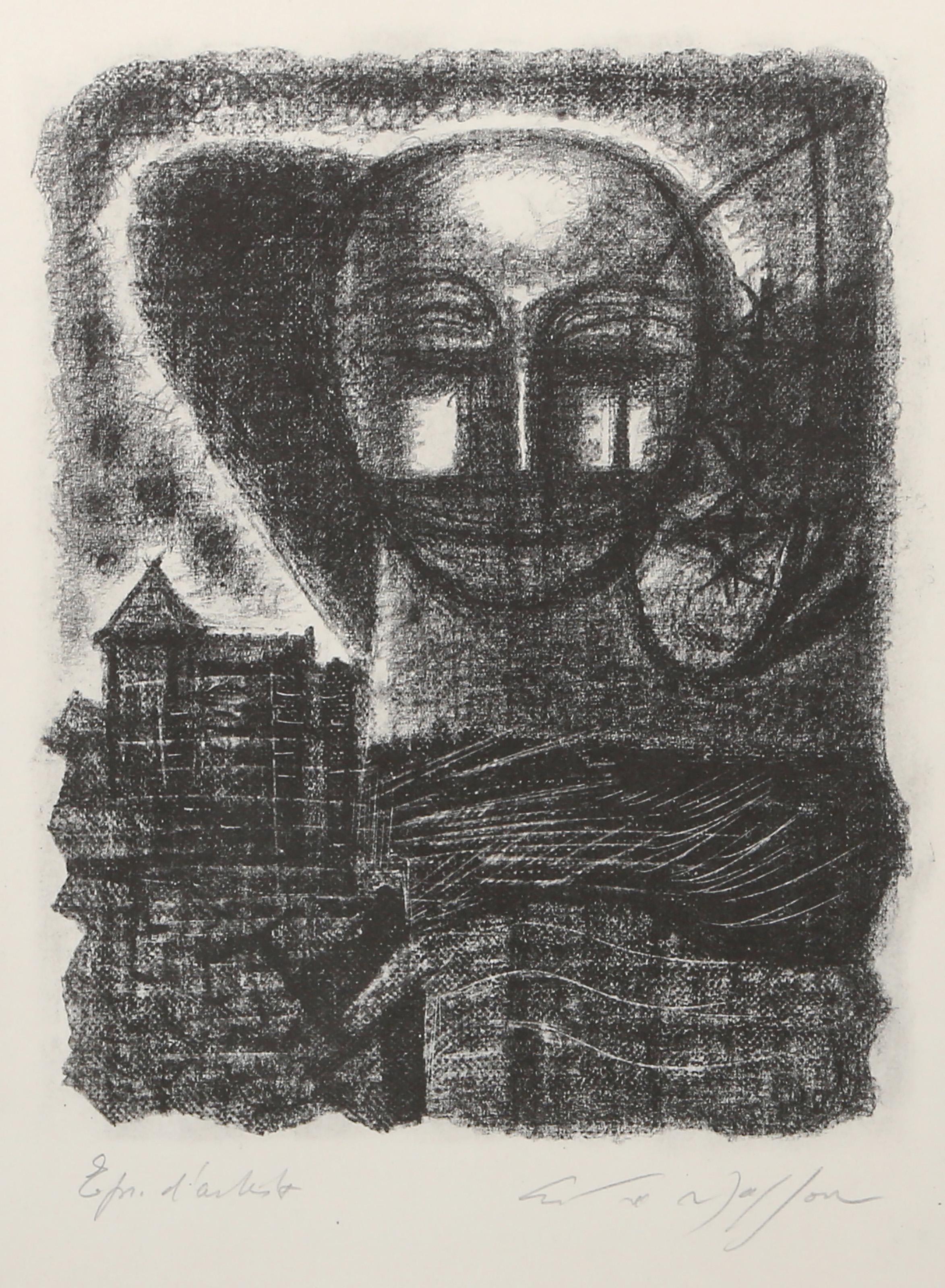 André Masson, Französisch (1896 -1987) - Apparition pour les poèmes de Emily Brontë, Jahr:  um 1945, Medium:  Lithographie auf dünnem Velin, signiert und nummeriert mit Bleistift, Auflage:  AP, Bildgröße:  7,5 x 6 Zoll, Größe:  14 x 11 in. (35,56 x
