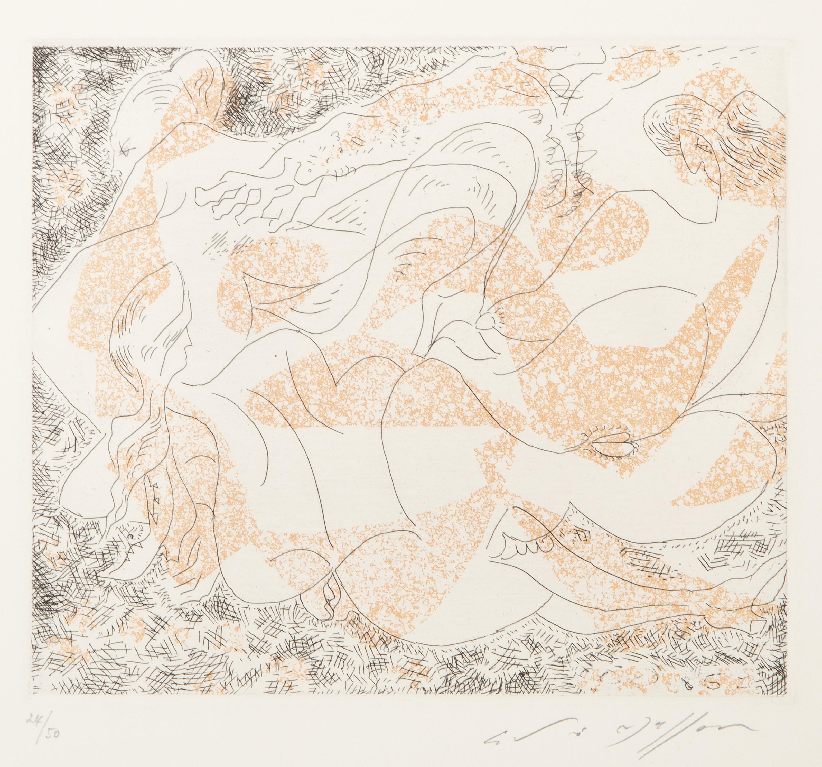 Assemblage de femmes, Aguafuerte surrealista de André Masson