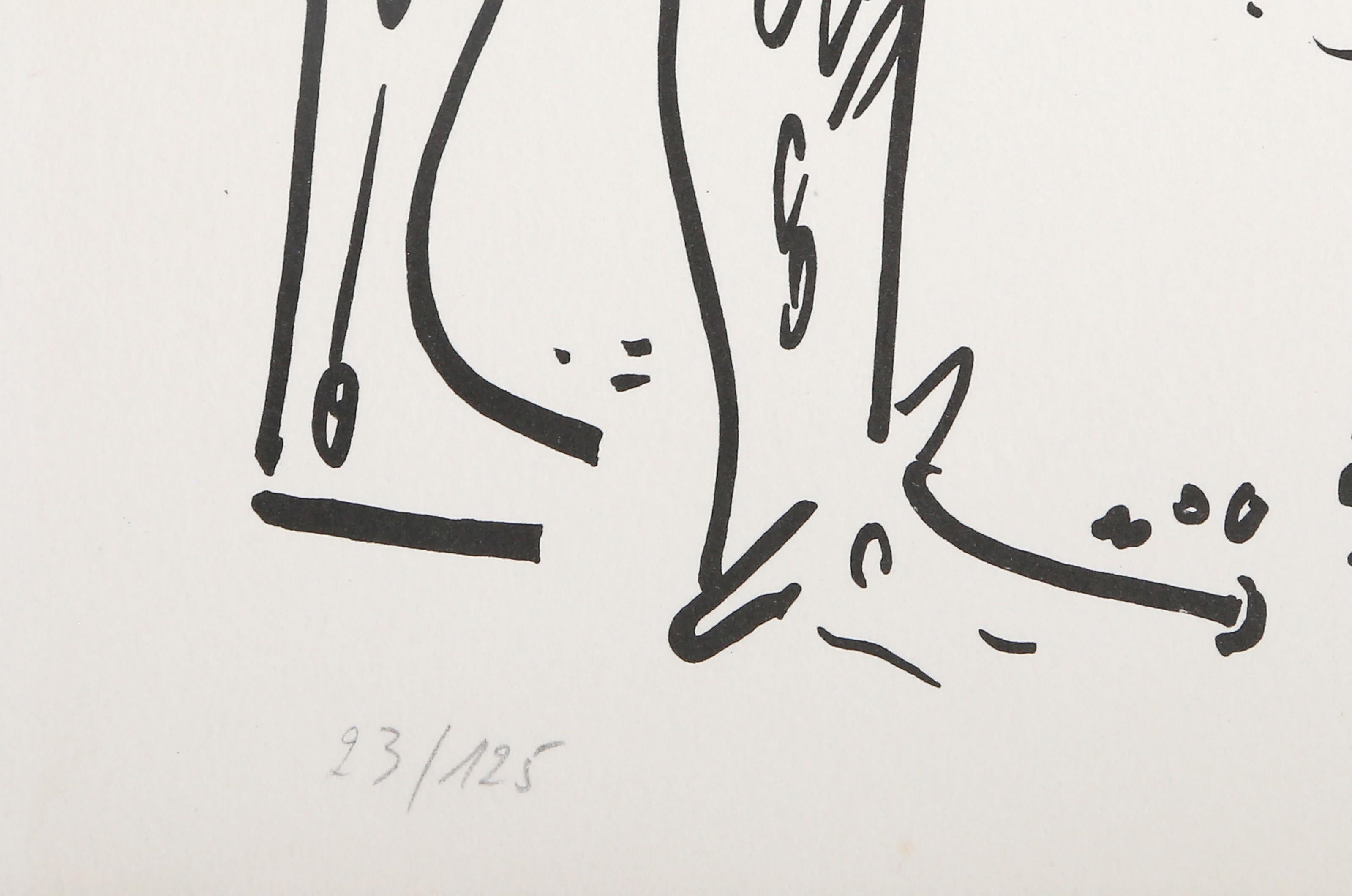 Andre Masson, francese (1896 - 1987) - Scena di spiaggia, Portfolio:  Dessins Erotiques, Anno:  1971, Media:  Litografia su Arches, firmata e numerata a matita, edizione:  23/125, Dimensioni immagine:  18 x 23 pollici, Dimensioni:  19 x 26 pollici