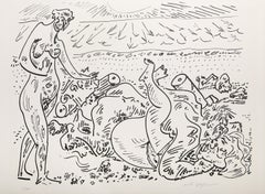 Beach Scene, Surrealist Lithograph by Andre Masson