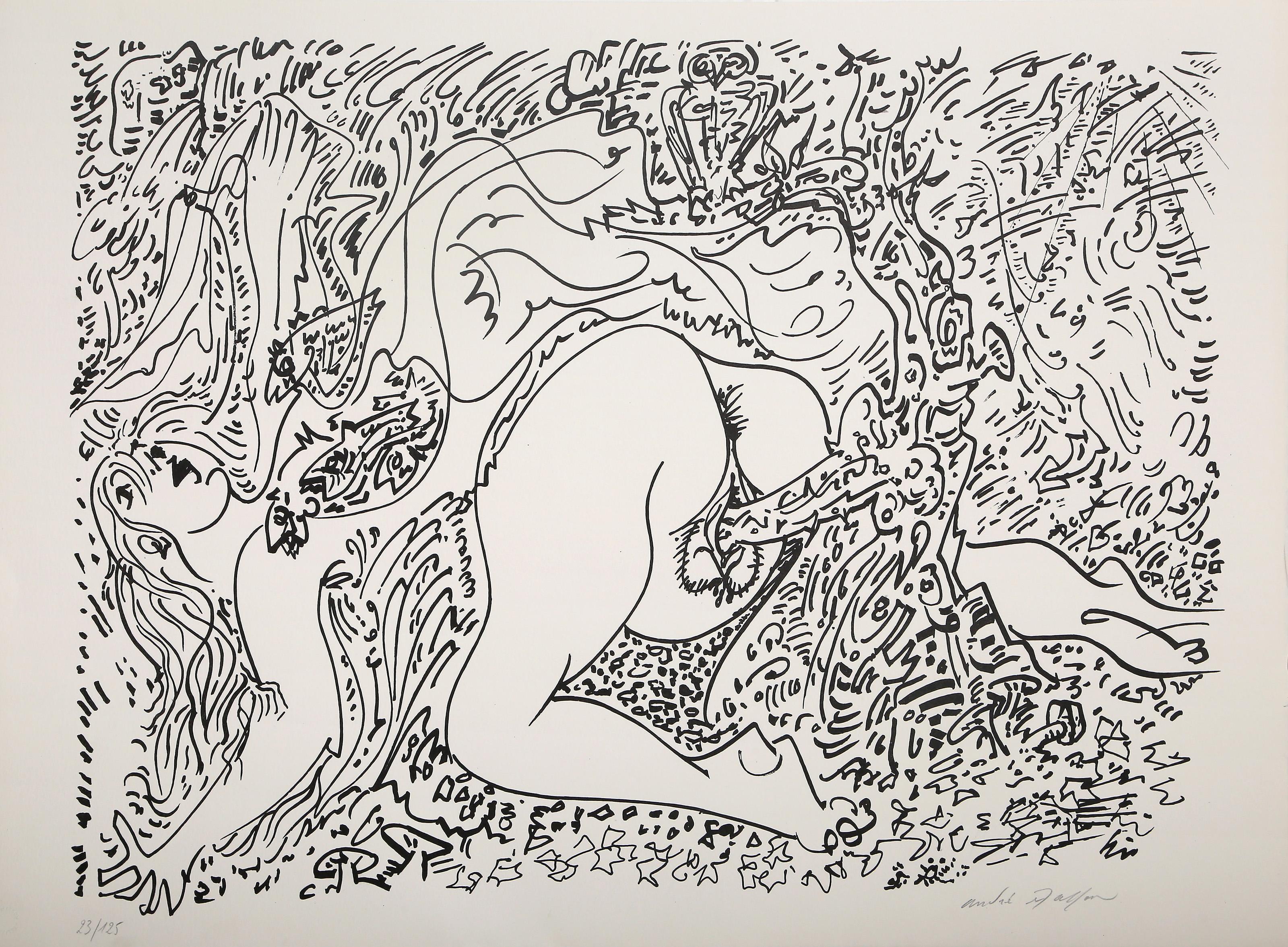 Branch, Surrealist Lithograph by Andre Masson