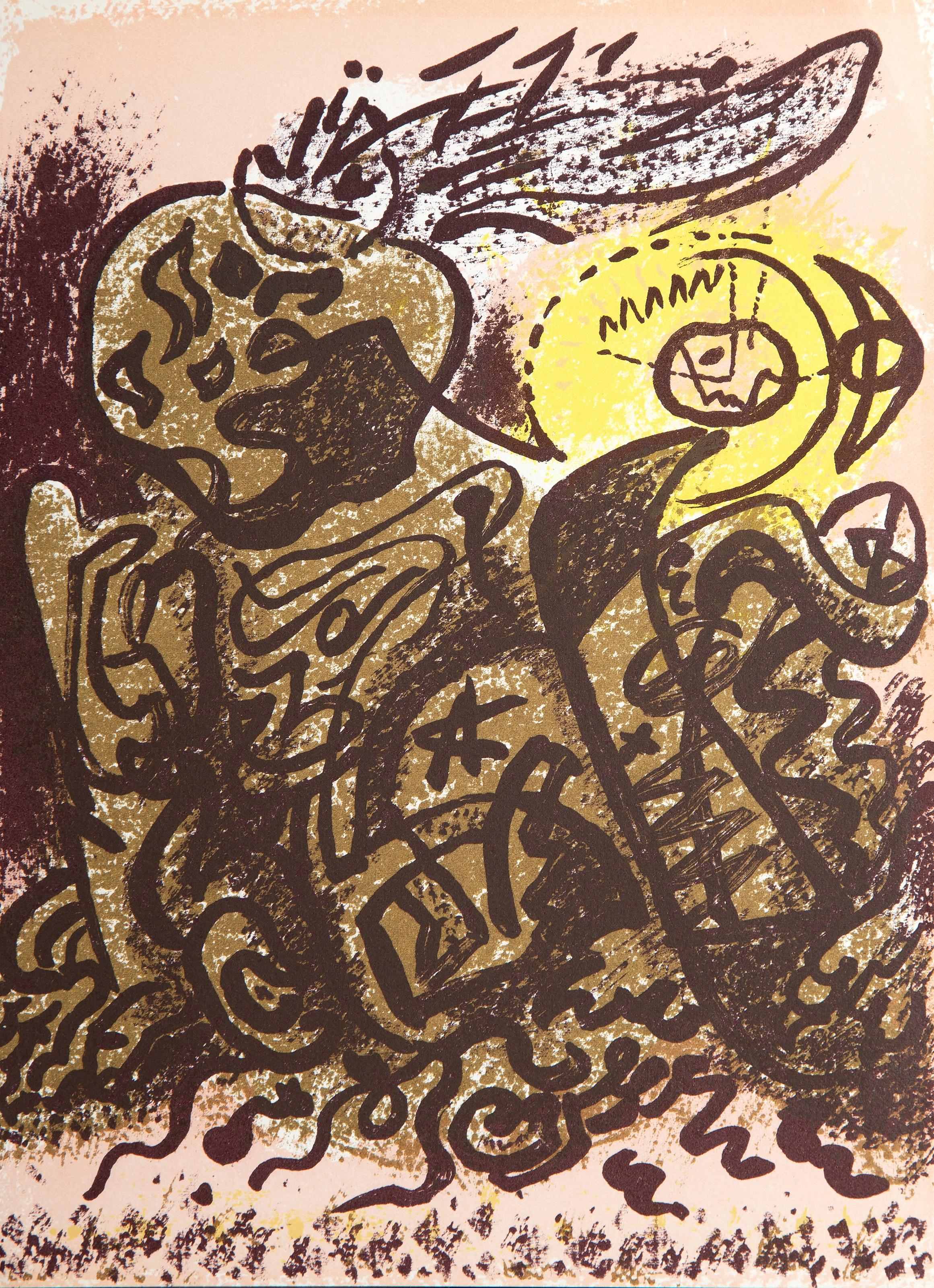 Caliban, lithographie surréaliste d'Andre Masson