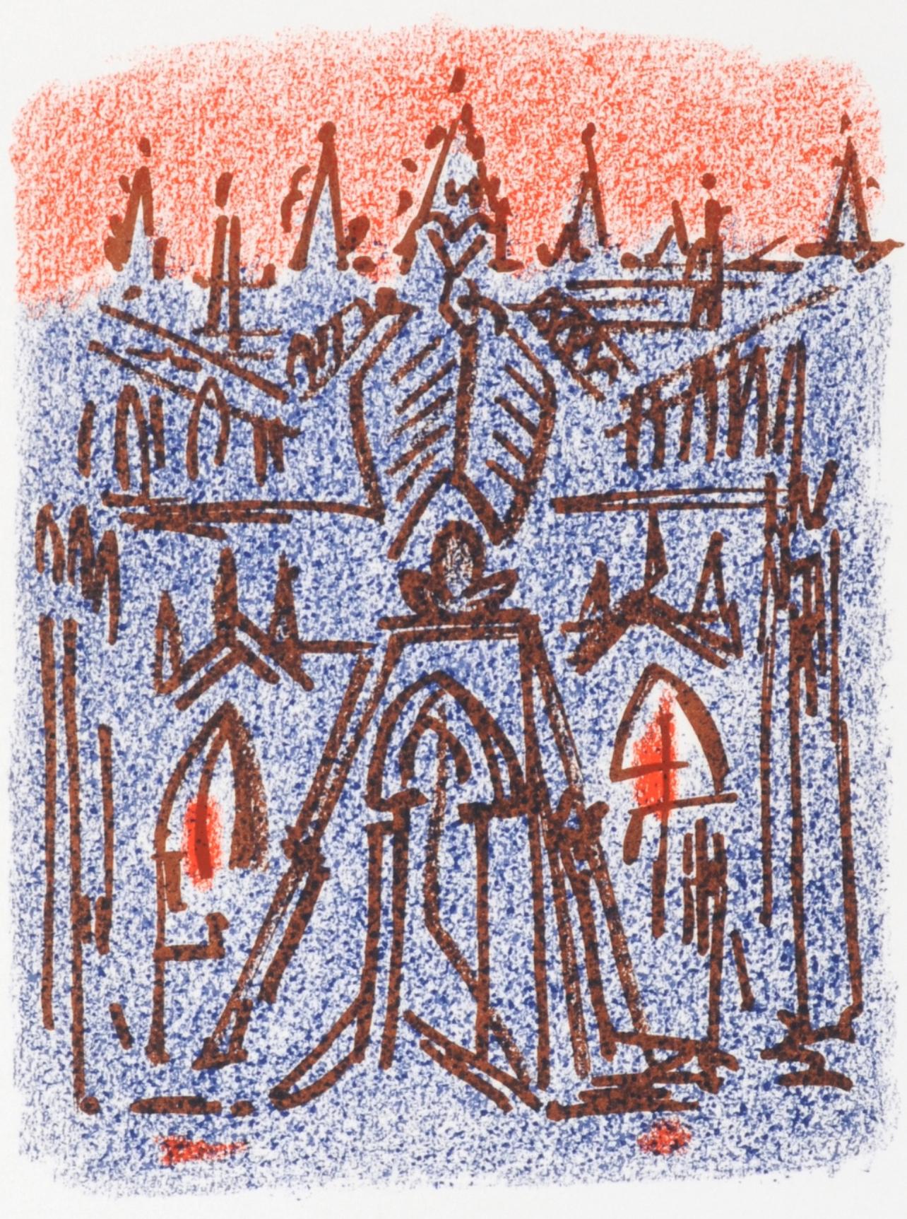 Lithograph on vélin d'Arches paper. Inscription: unsigned and unnumbered, as issued. Good condition. Notes: From the folio, Une Étoile de Craie, seize lithographies originales par André Masson, 1973. Published by Au Pont des Arts, Paris, and Galerie