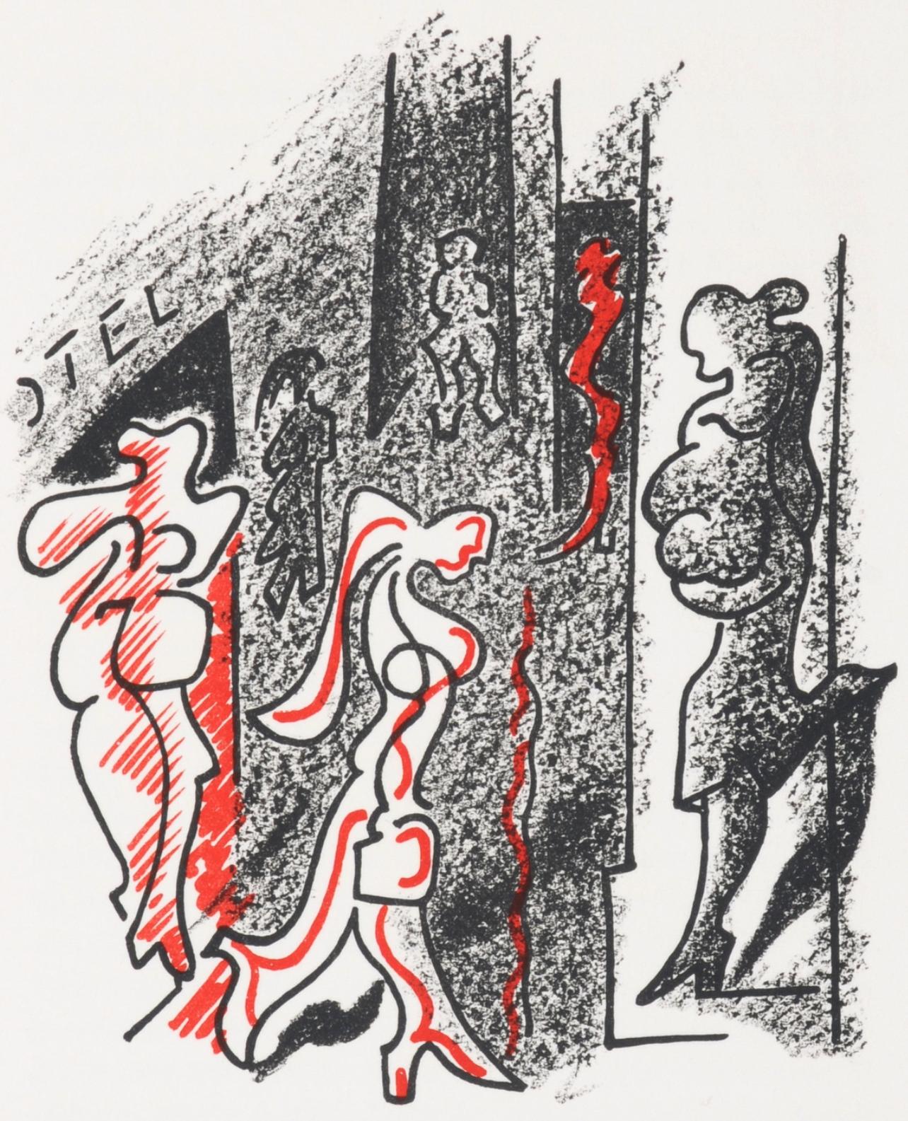 Lithograph on vélin d'Arches paper. Inscription: unsigned and unnumbered, as issued. Good condition. Notes: From the folio, Une Étoile de Craie, seize lithographies originales par André Masson, 1973. Published by Au Pont des Arts, Paris, and Galerie