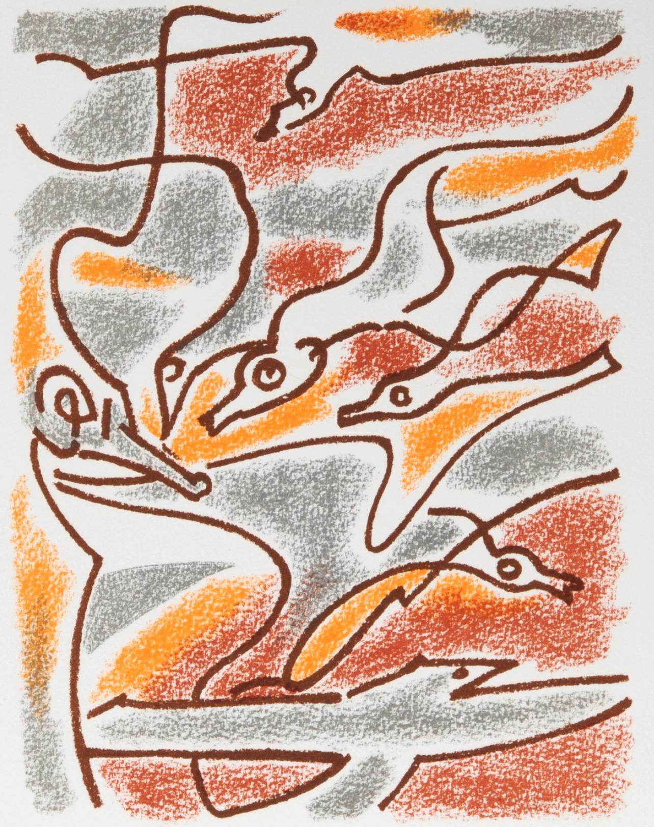 Lithograph on vélin d'Arches paper. Inscription: unsigned and unnumbered, as issued. Good condition. Notes: From the folio, Une Étoile de Craie, seize lithographies originales par André Masson, 1973. Published by Au Pont des Arts, Paris, and Galerie