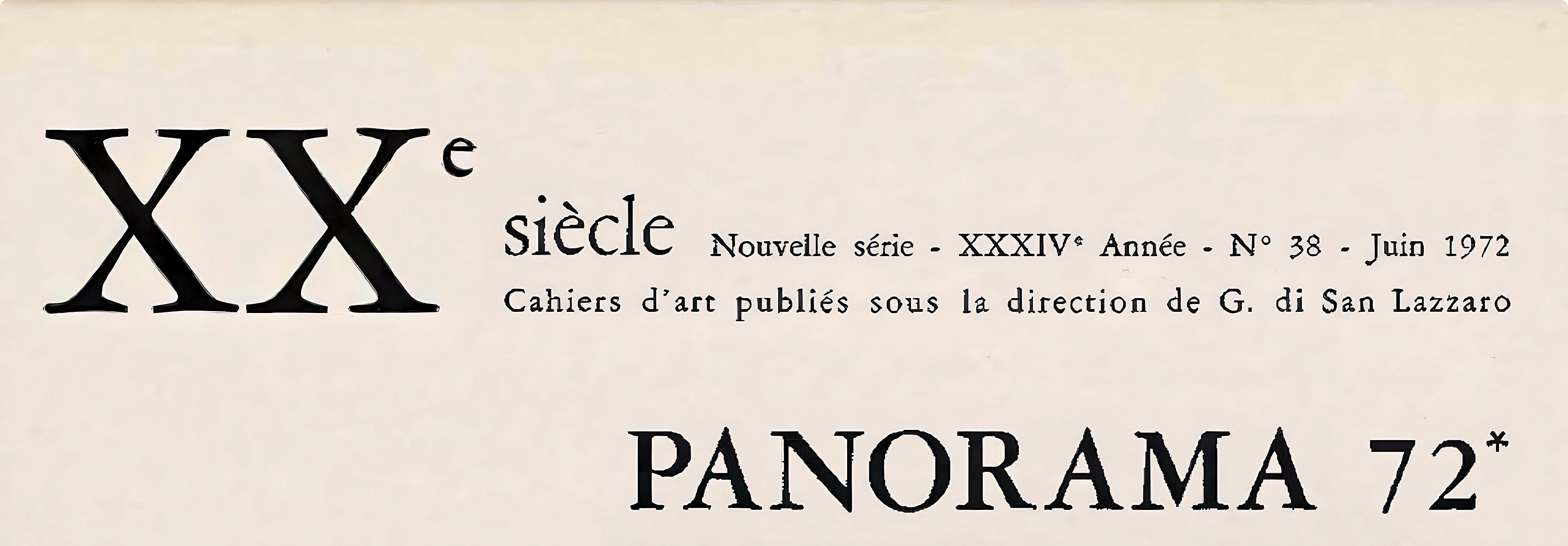 Lithograph on vélin paper. Paper Size: 12.4 x 9.65 inches. Inscription: Unsigned and unnumbered, as issued. Notes: From the album, XXe siècle, Nouvelle série, XXXIVe Année, N°38, Juin 1972, Cahiers d'art créés en 1938 par G. di San Lazzaro, Panorama