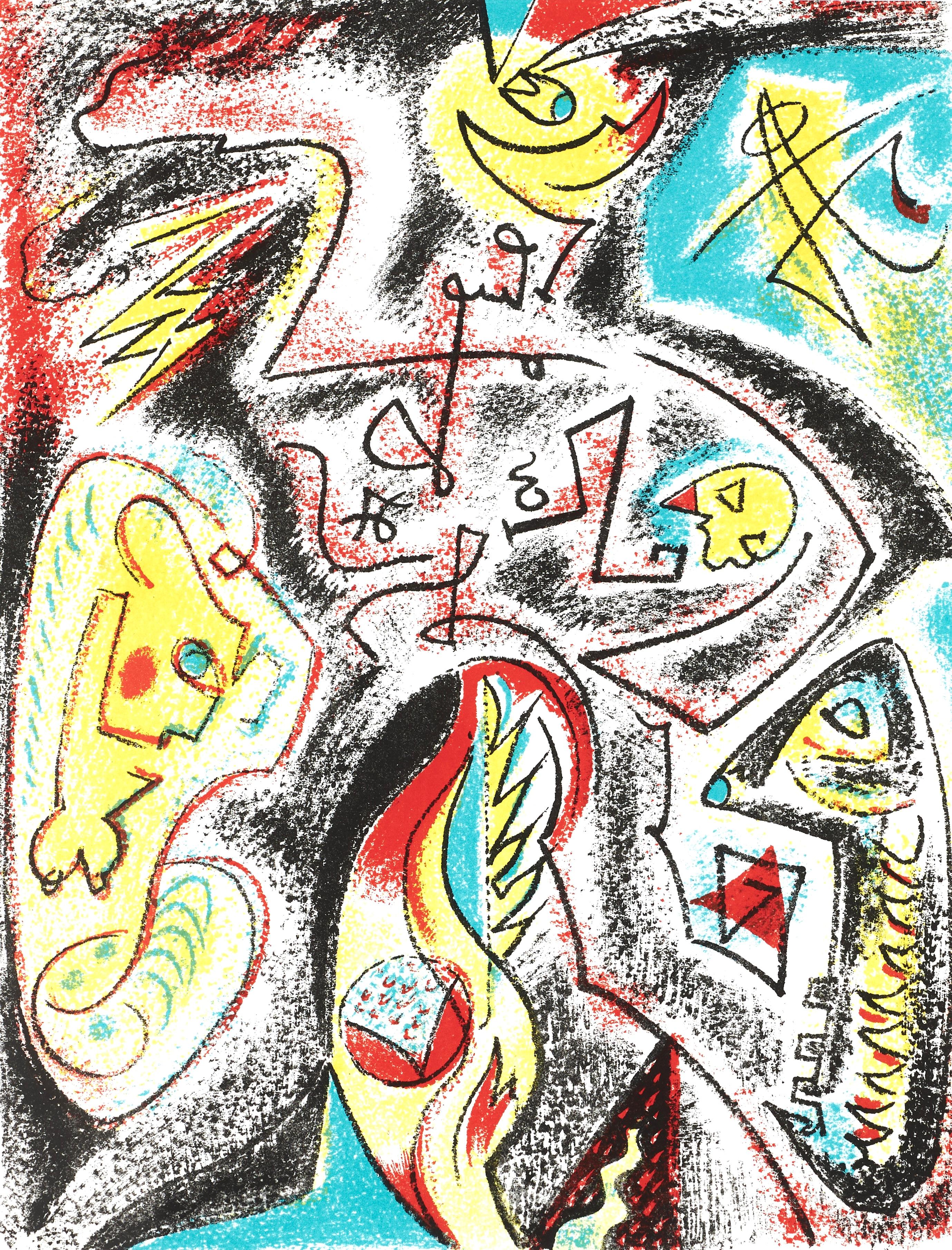 André Masson Figurative Print - Composition, Société internationale d'art XXe siècle
