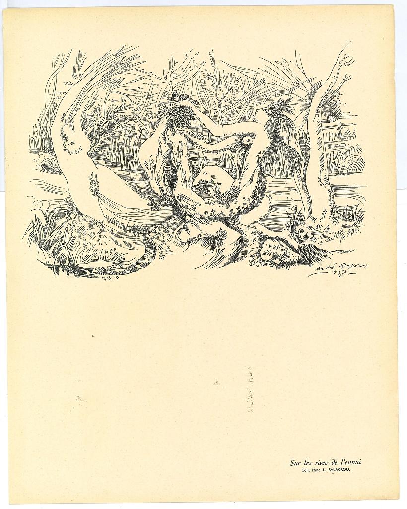 André Masson Print – Surrealistische Komposition - Original Collotype nach Andr Masson - 20. Jahrhundert