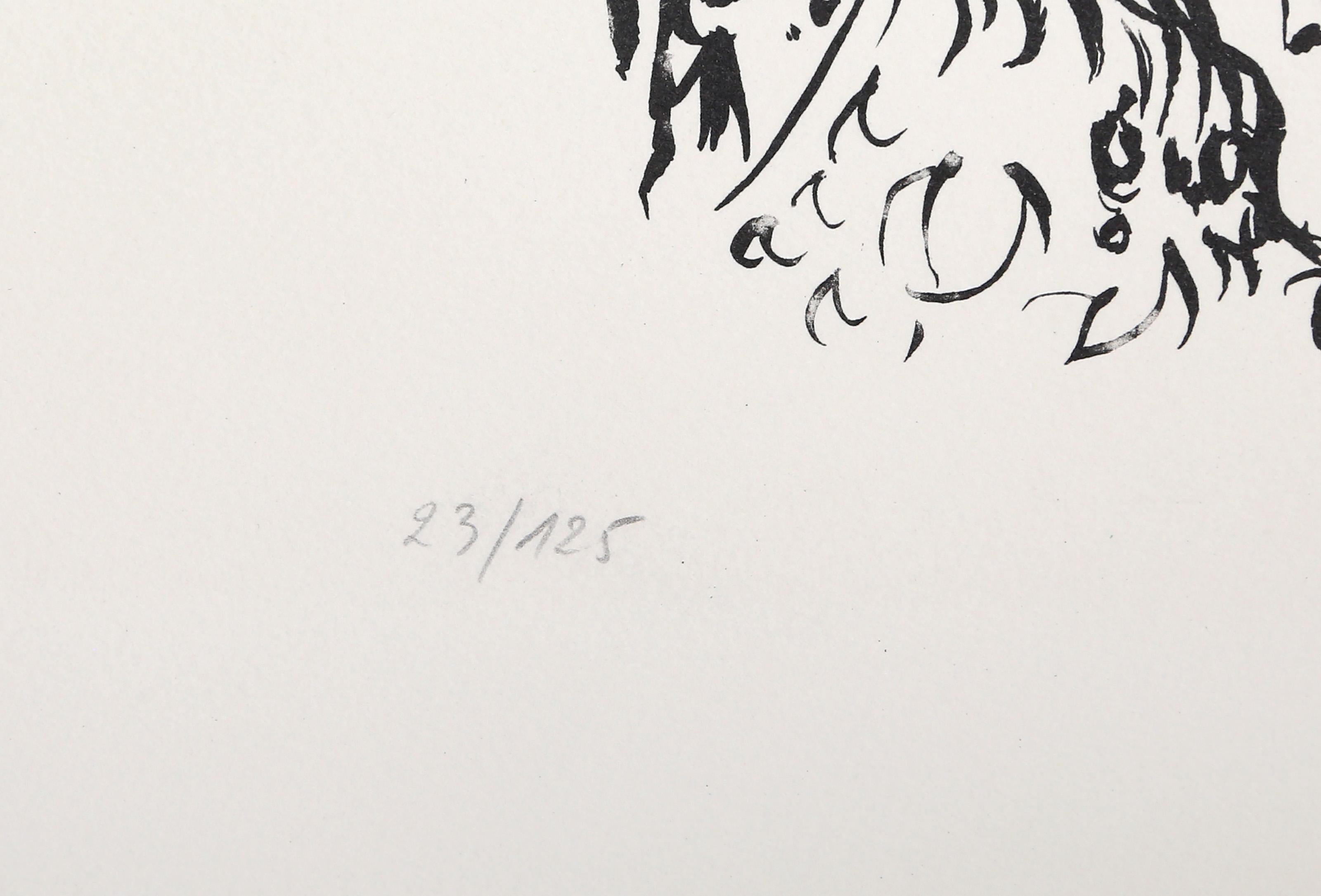 Consommé, lithographie surréaliste d'Andre Masson - Beige Nude Print par André Masson