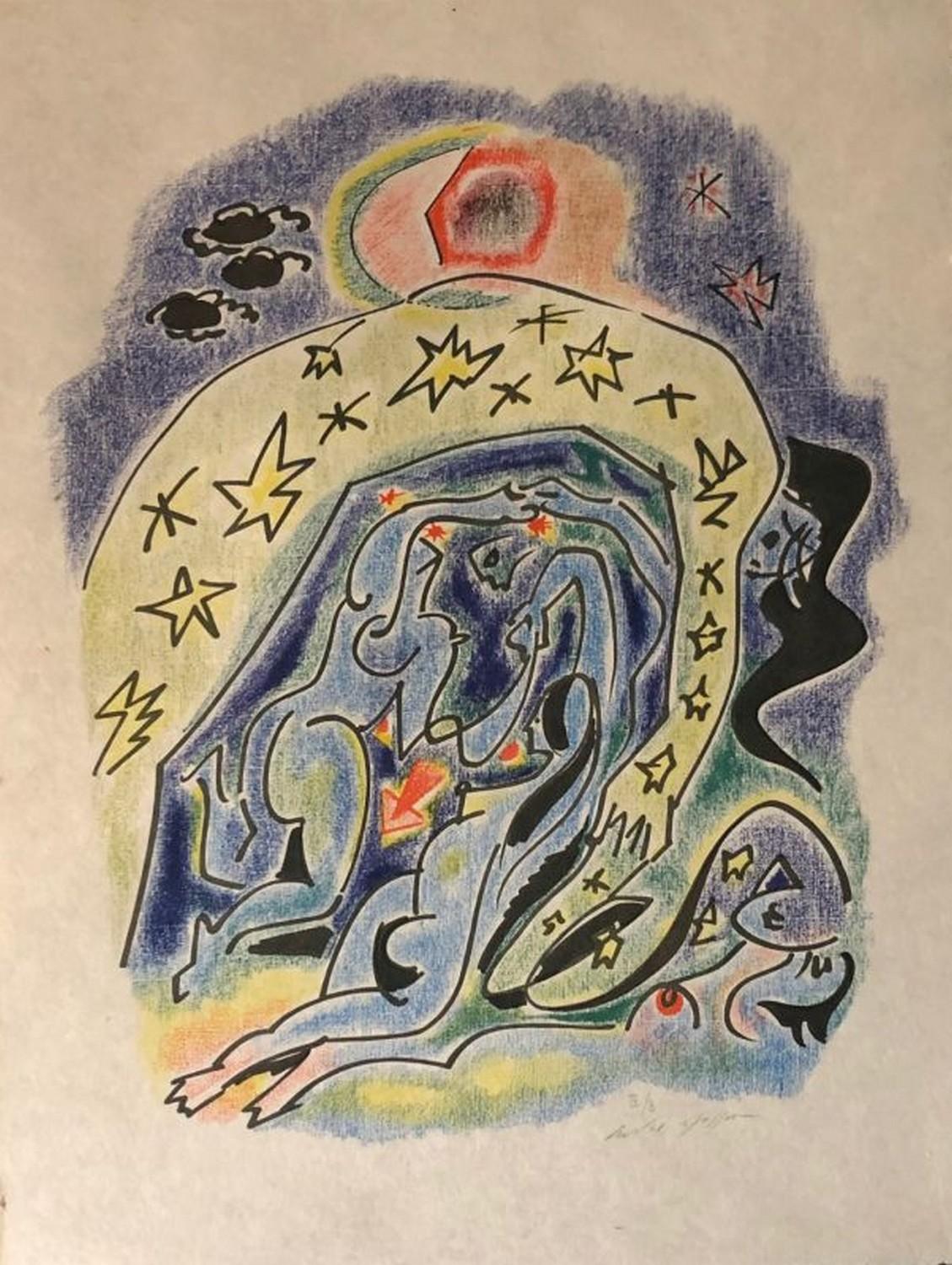 André Masson Abstract Print - Couple aux étoiles 