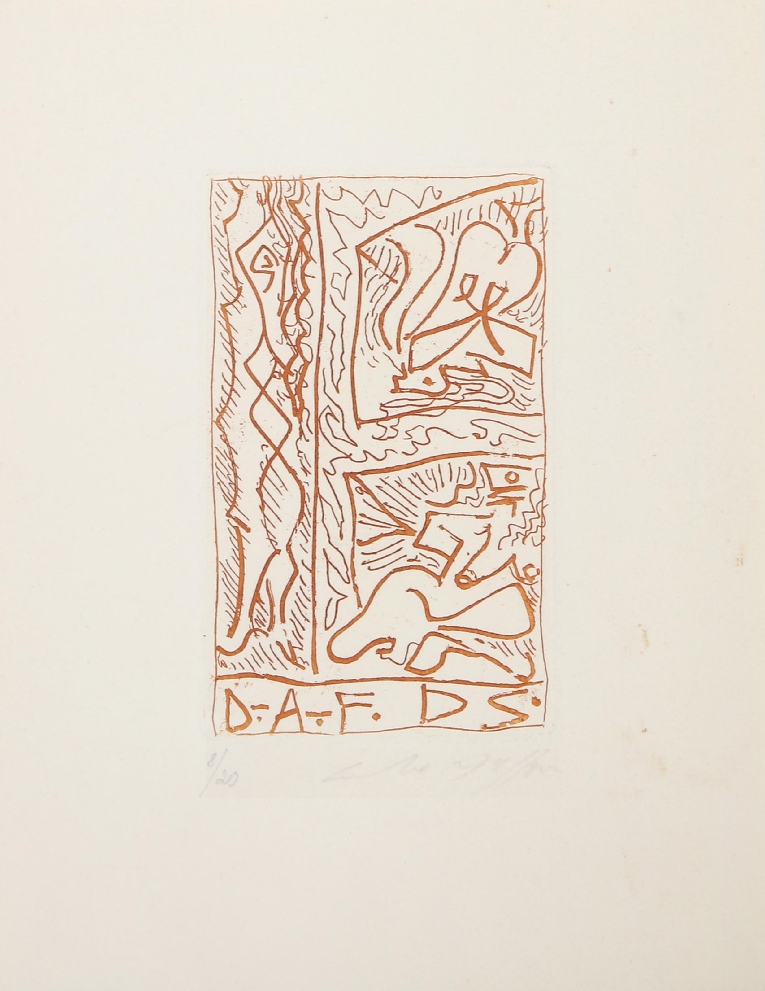 D. A. F. de Sade, Surrealistische Farbradierung von André Masson im Angebot 1