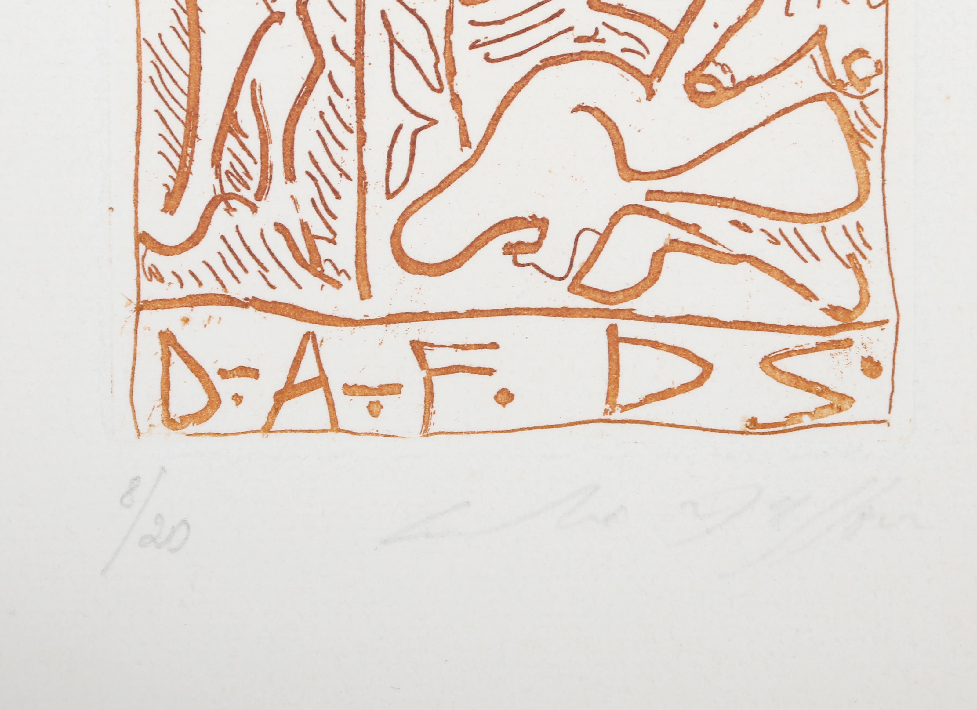 D. A. F. de Sade, Surrealistische Farbradierung von André Masson im Angebot 3