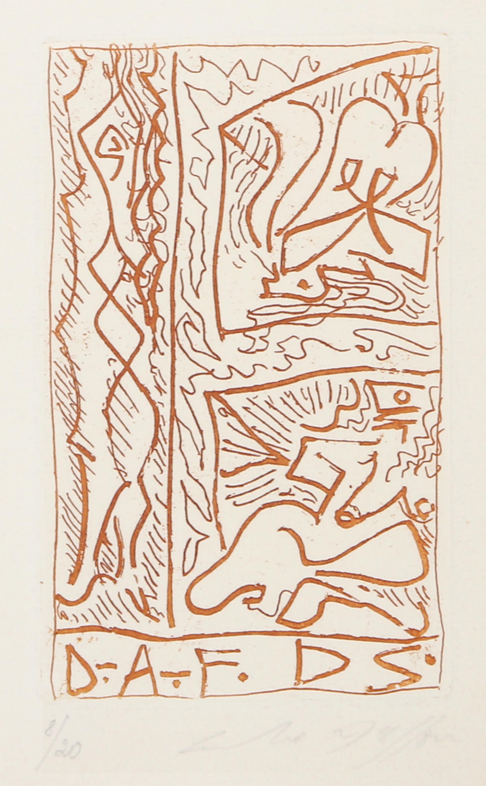 D.A.F. de Sade, Surrealist Color Etching by André Masson
