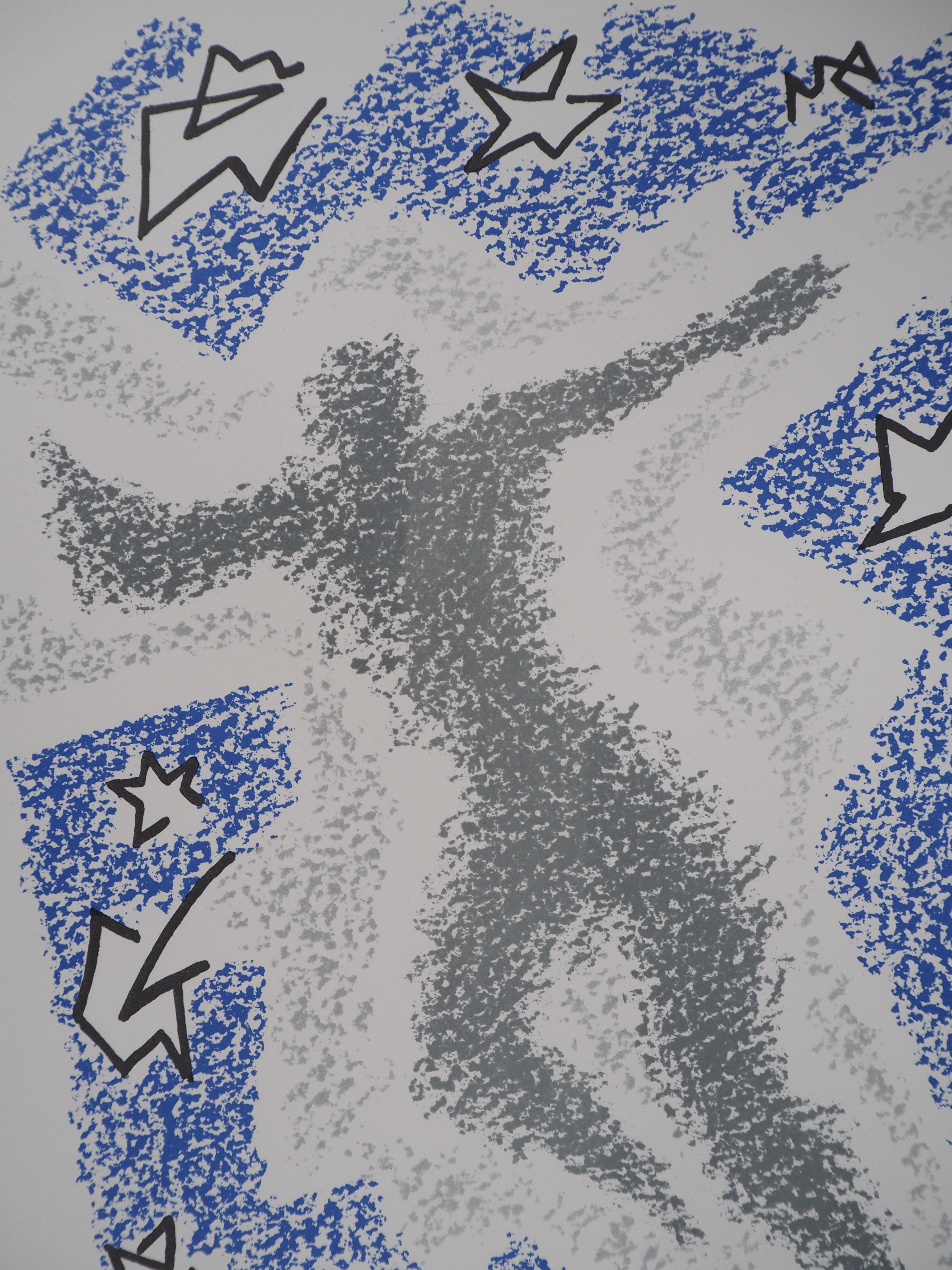 Dancing under the Stars – Originallithographie, signiert – Print von André Masson