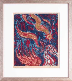 Dedicated lithograph by Andre Masson to his daughter Lily