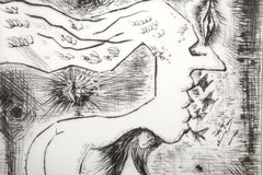 Deux Femmes en une, gravure surréaliste d'André Masson