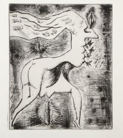 Deux Femmes en une, gravure surréaliste d'André Masson