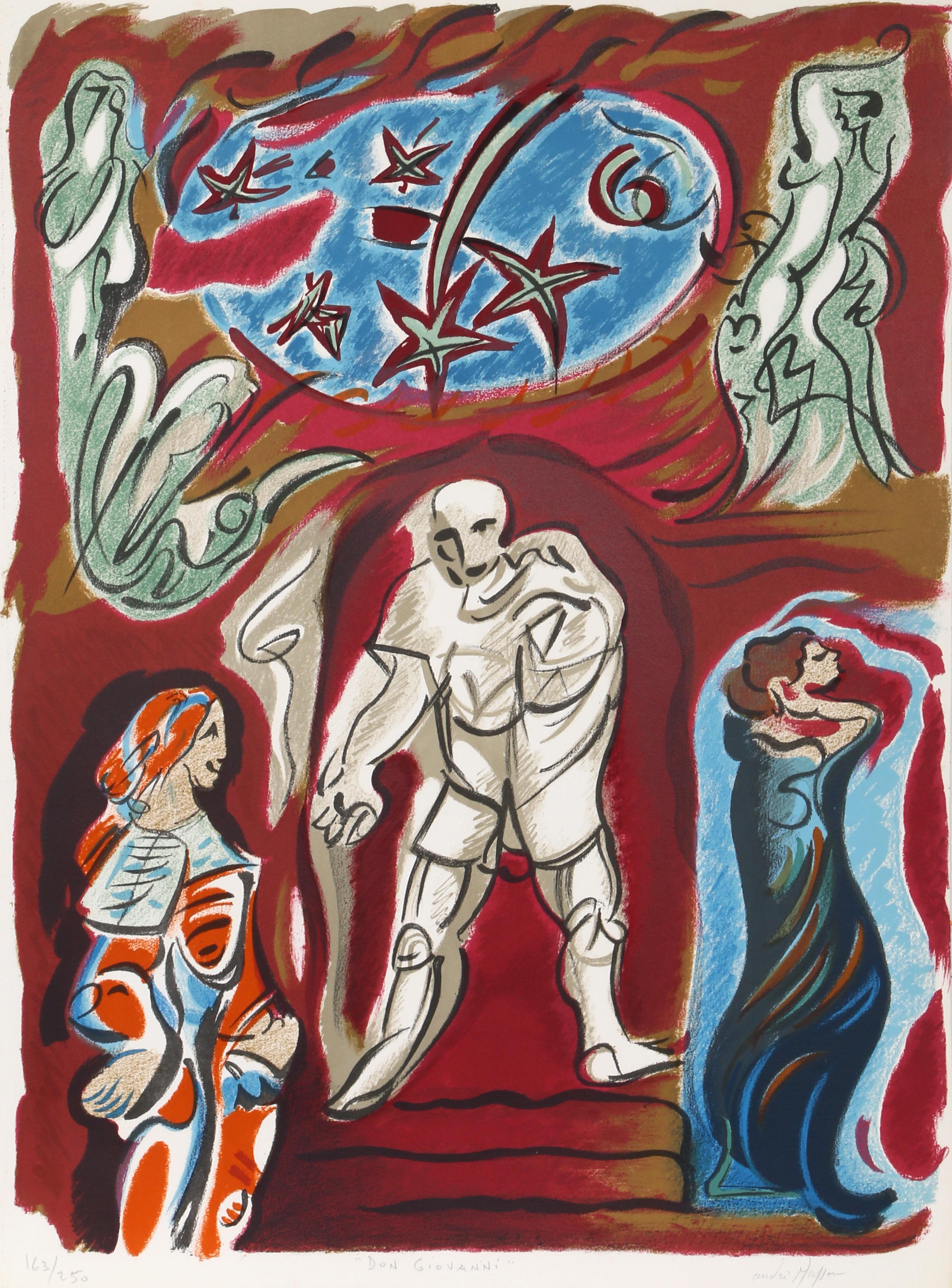 André Masson Figurative Print - Don Giovanni, Surreal Lithograph by Andre Masson