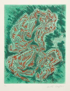 Dragon vert, Surrealist Etching by Andre Masson
