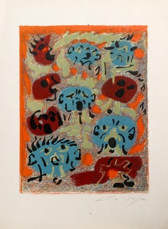 Rostros, litografía surrealista de André Masson