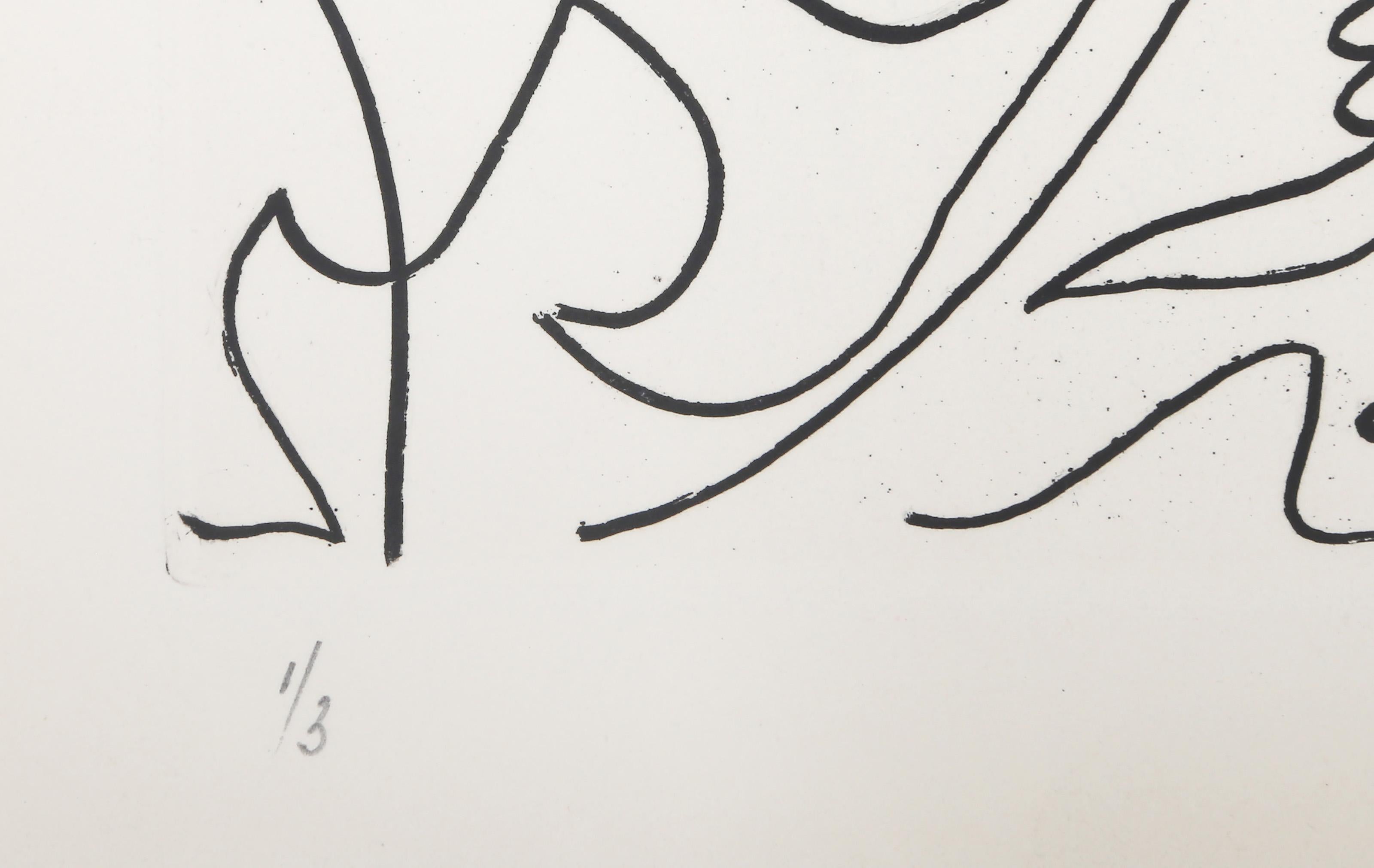 Feuilles Épaisses II, Surrealist Etching by André Masson For Sale 1