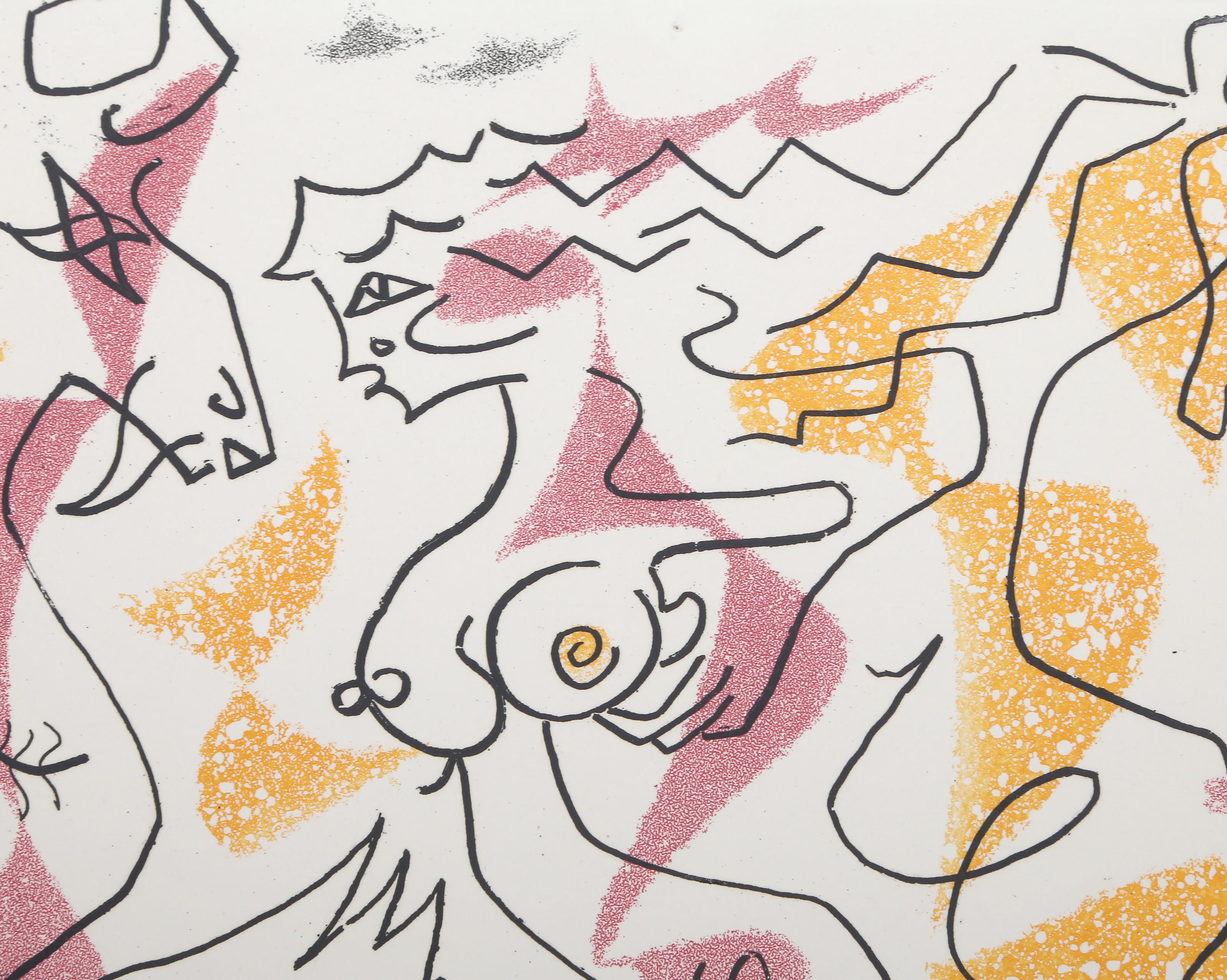 Feuilles Épaisses, Surrealist Etching and Aquatint by André Masson For Sale 1