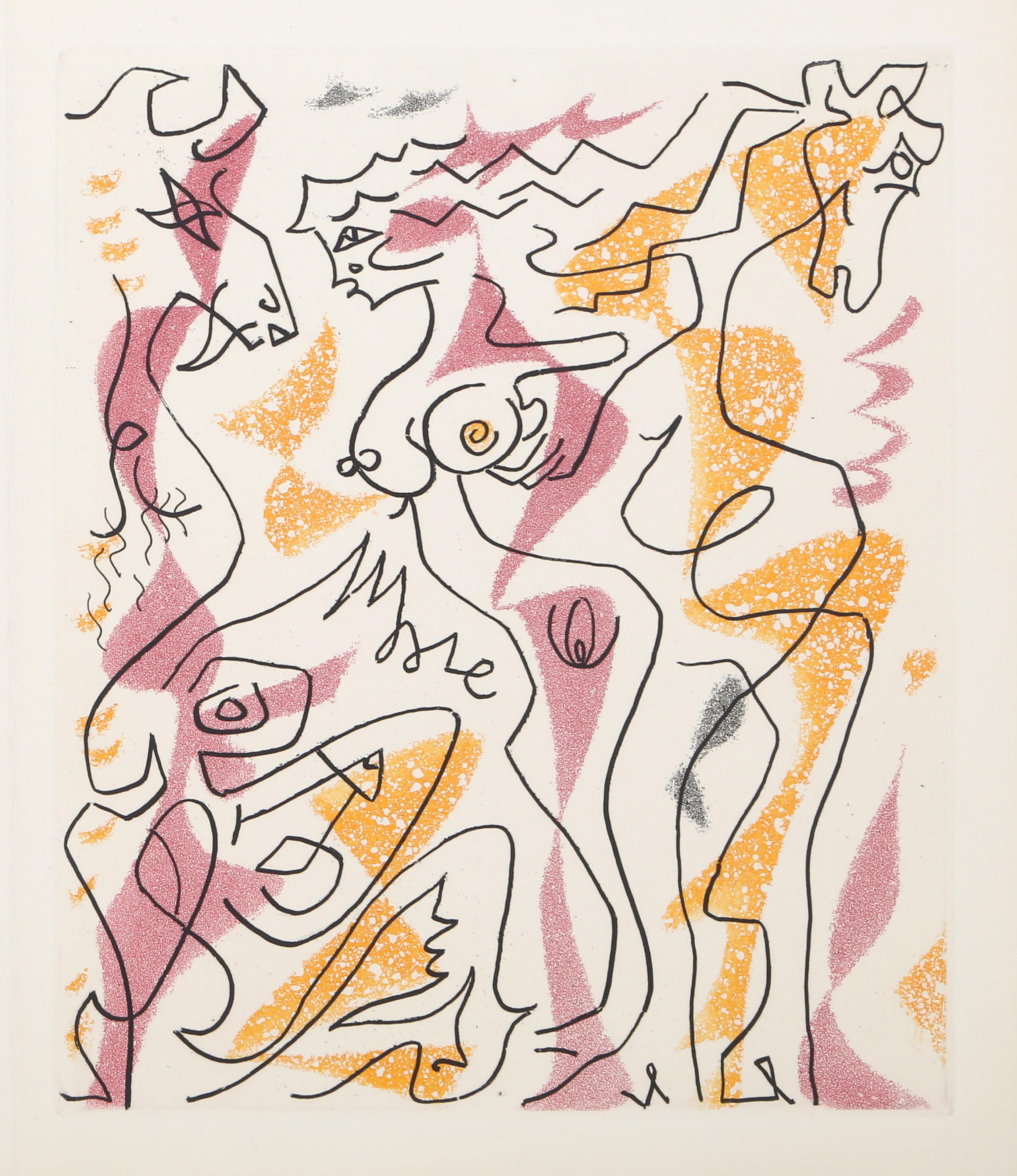 Feuilles Épaisses, acquaforte e acquatinta surrealista di André Masson