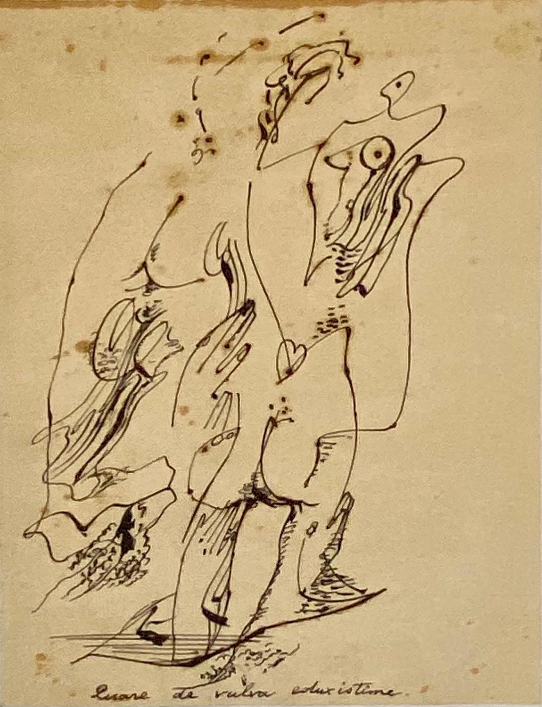 Abstrakte surrealistische Farblithographie Andre Masson, Französisch – Print von André Masson