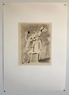 Lithographie abstraite surréaliste française en couleurs Andre Masson