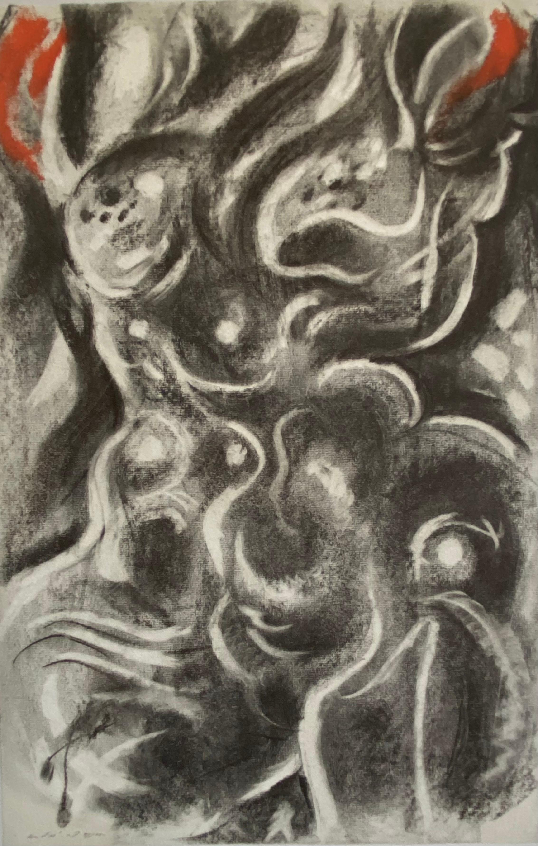 Abstrakte surrealistische Farblithographie Andre Masson, Französisch – Print von André Masson