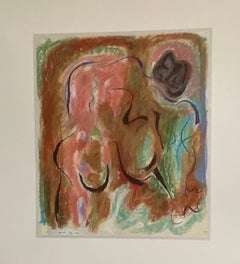 Abstrakte surrealistische Farblithographie Andre Masson, Französisch