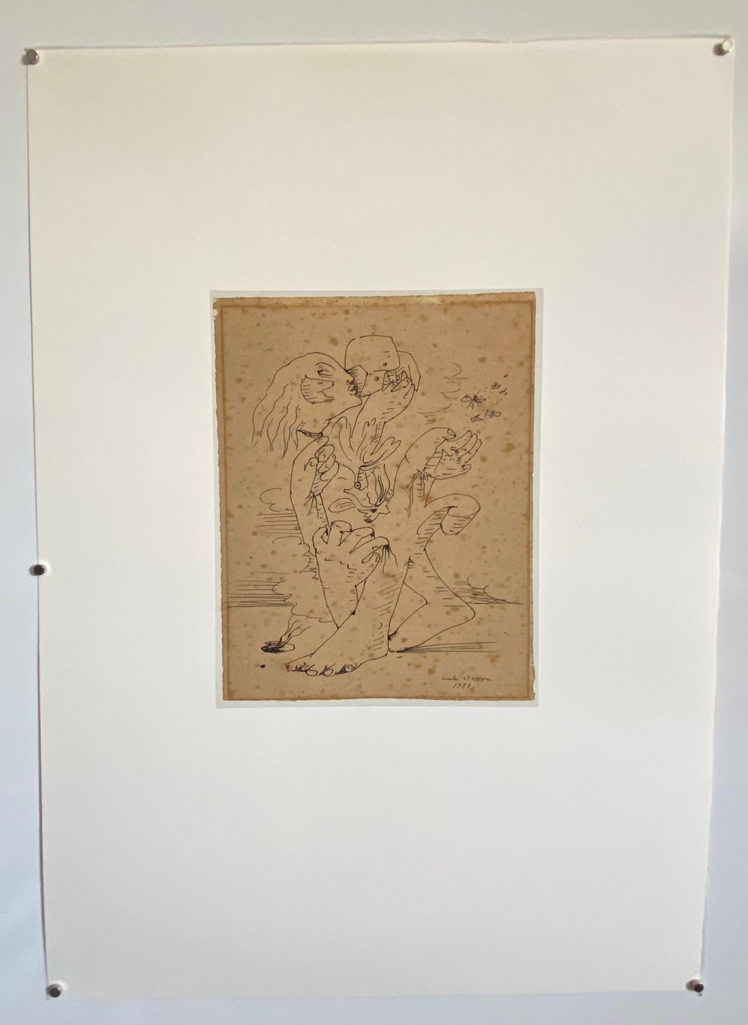 Abstrakte surrealistische Farblithographie Andre Masson, Französisch – Print von André Masson