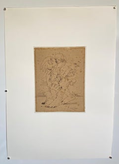 Abstrakte surrealistische Farblithographie Andre Masson, Französisch