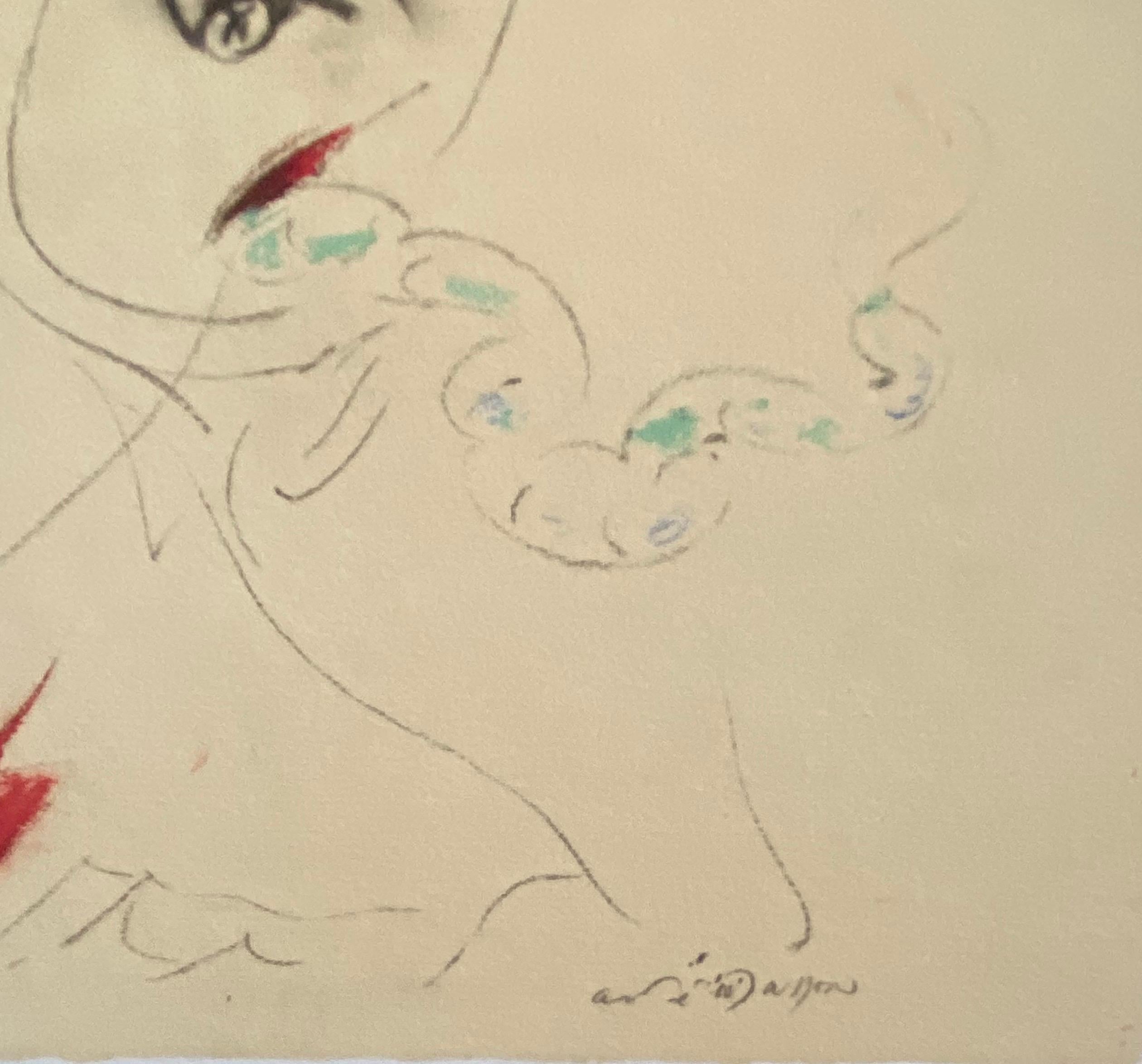 Abstrakte surrealistische Farblithographie Andre Masson, Französisch (Surrealismus), Print, von André Masson