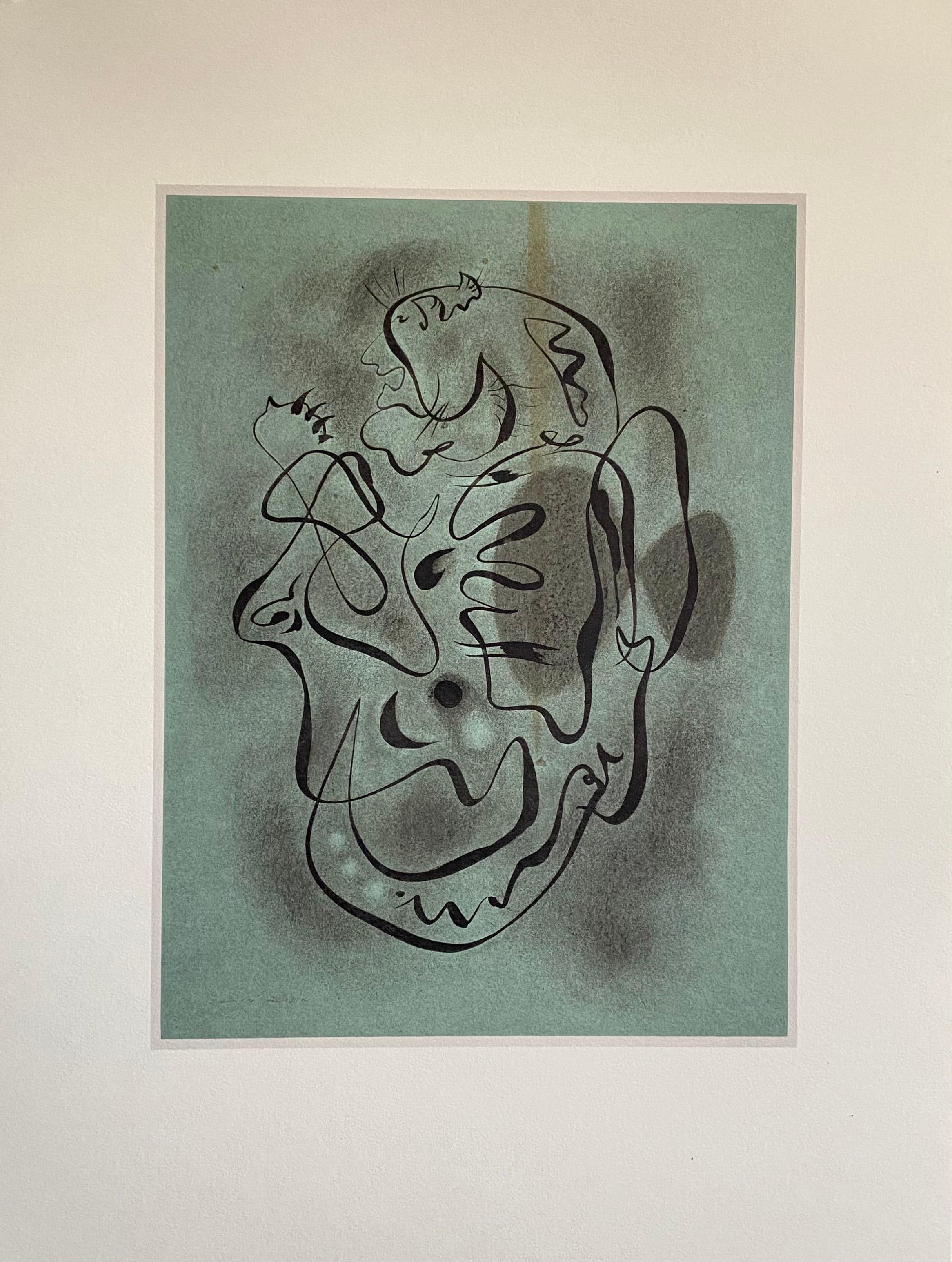 Abstrakte surrealistische Farblithographie Andre Masson, Französisch (Surrealismus), Print, von André Masson