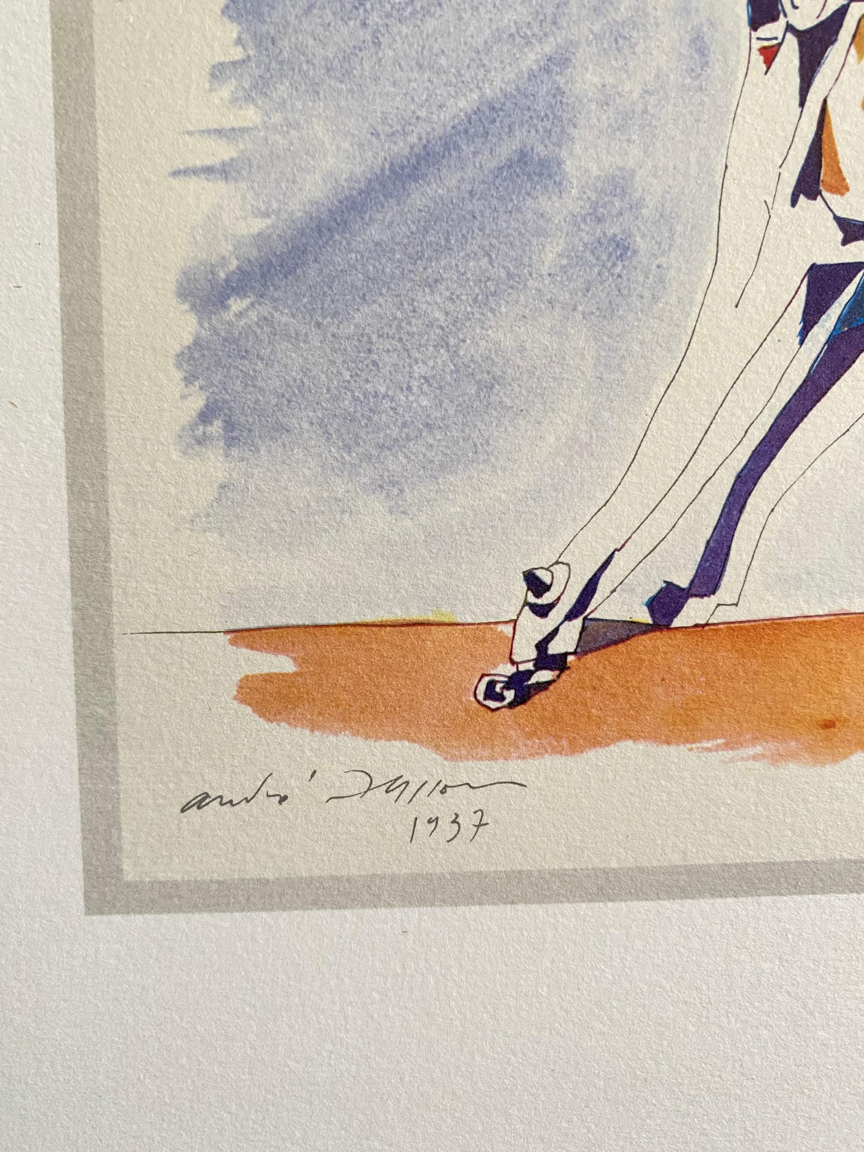 Litografia a colori astratta surrealista francese di Andre Masson - Print Surrealismo di André Masson