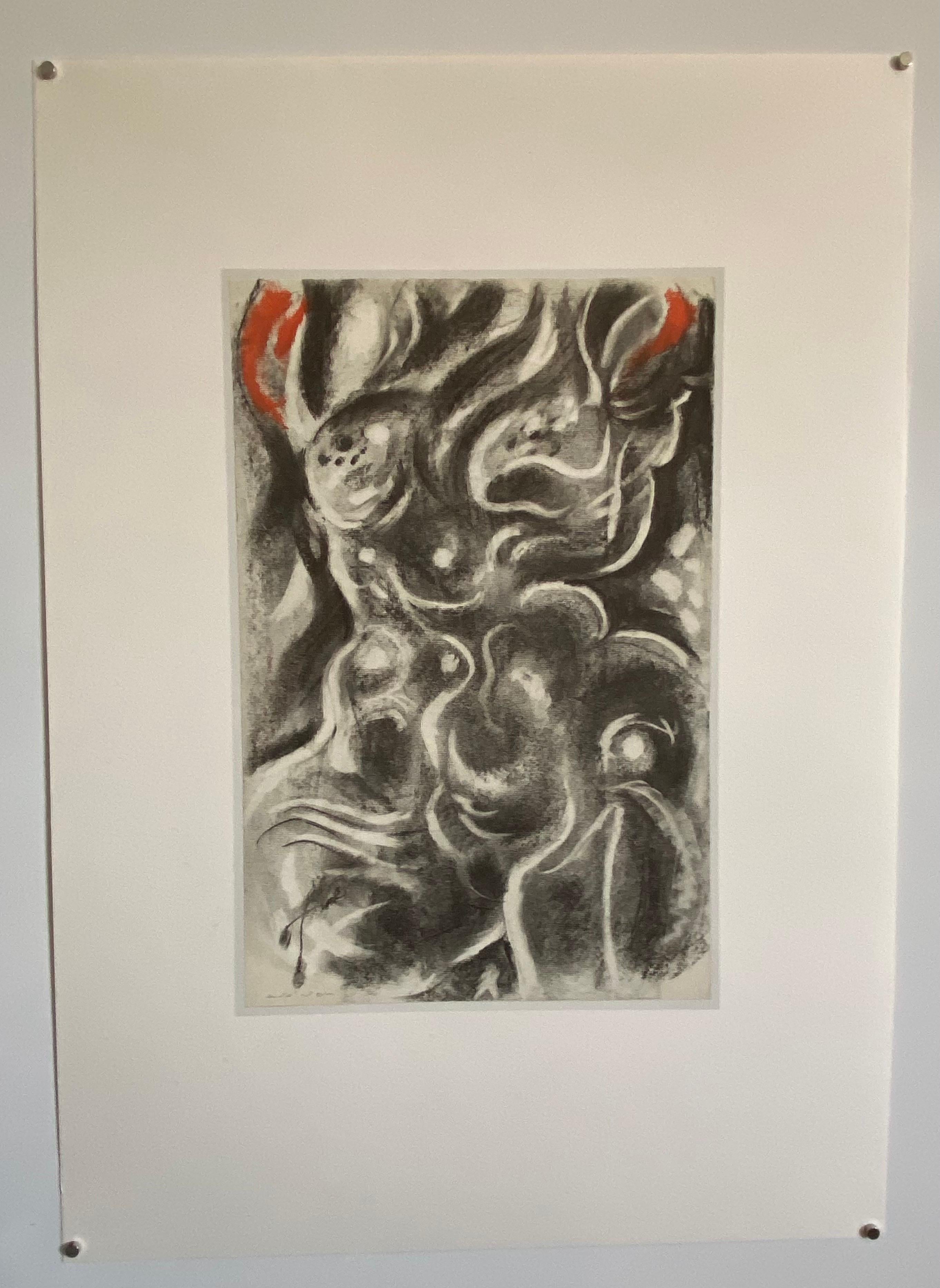 Abstrakte surrealistische Farblithographie Andre Masson, Französisch (Beige), Abstract Print, von André Masson